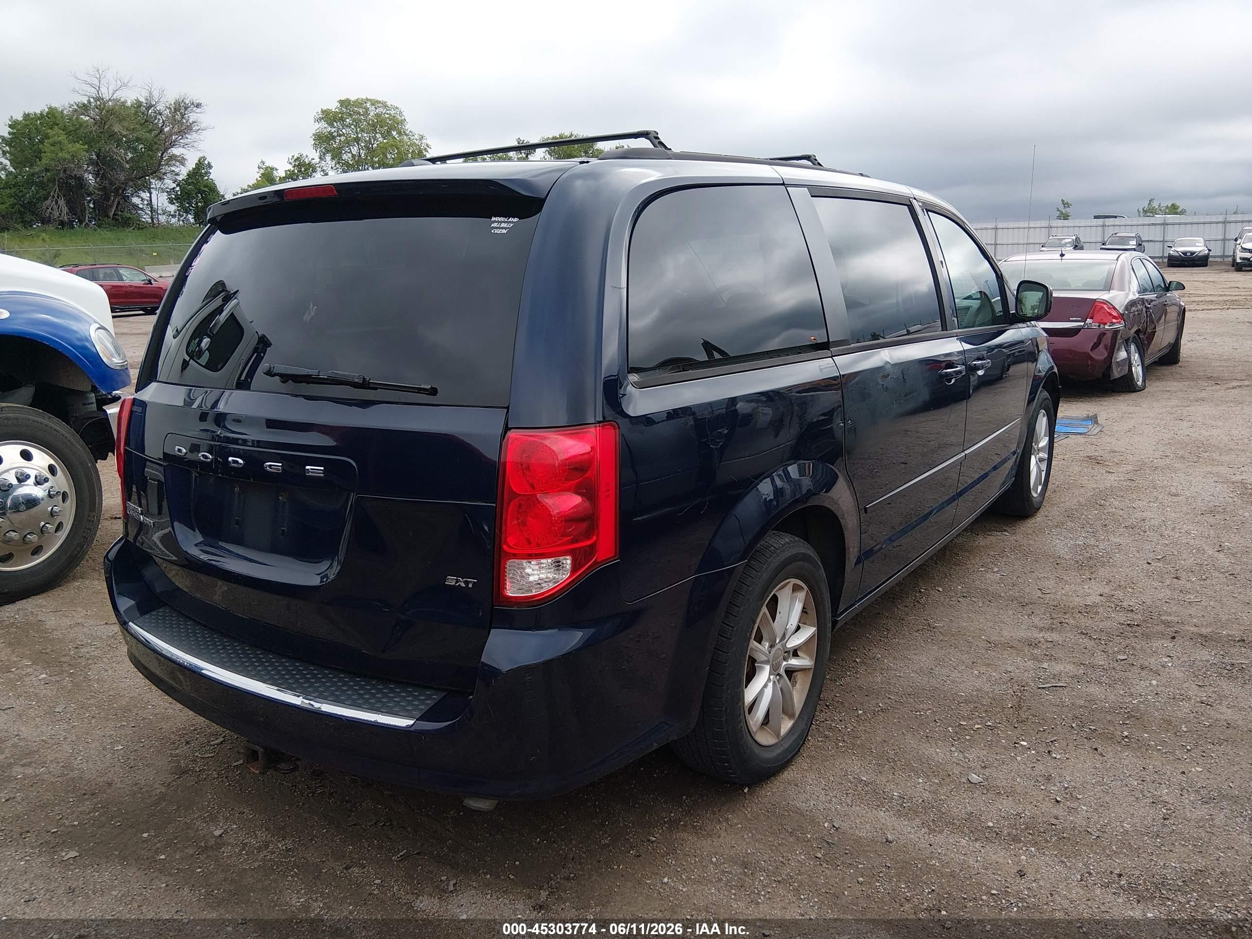 2014 Dodge Grand Caravan Sxt Dark Blue vin: 2C4RDGCG2ER405495
