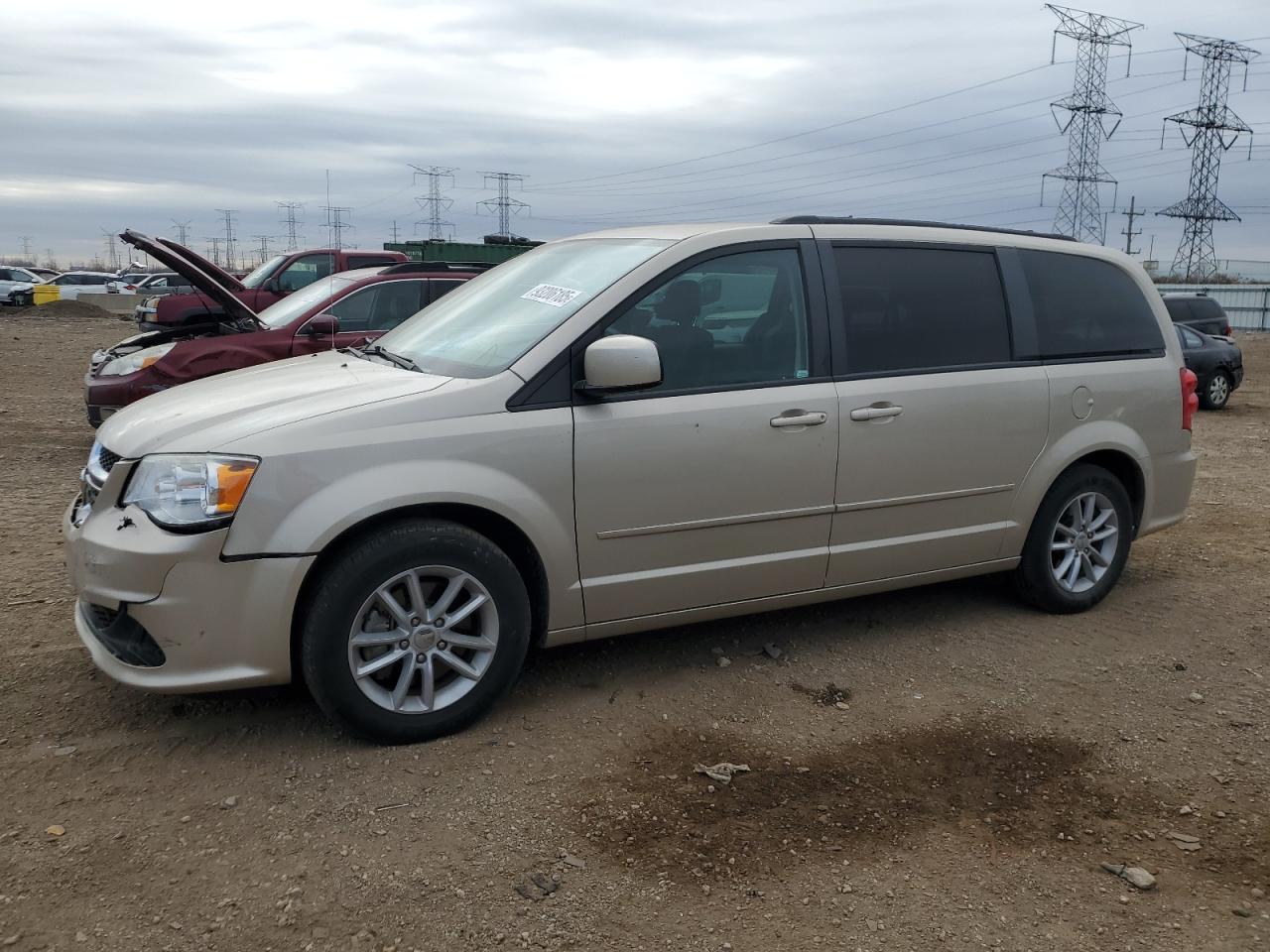 2014 Dodge Grand Caravan Sxt Beige vin: 2C4RDGCG2ER471741