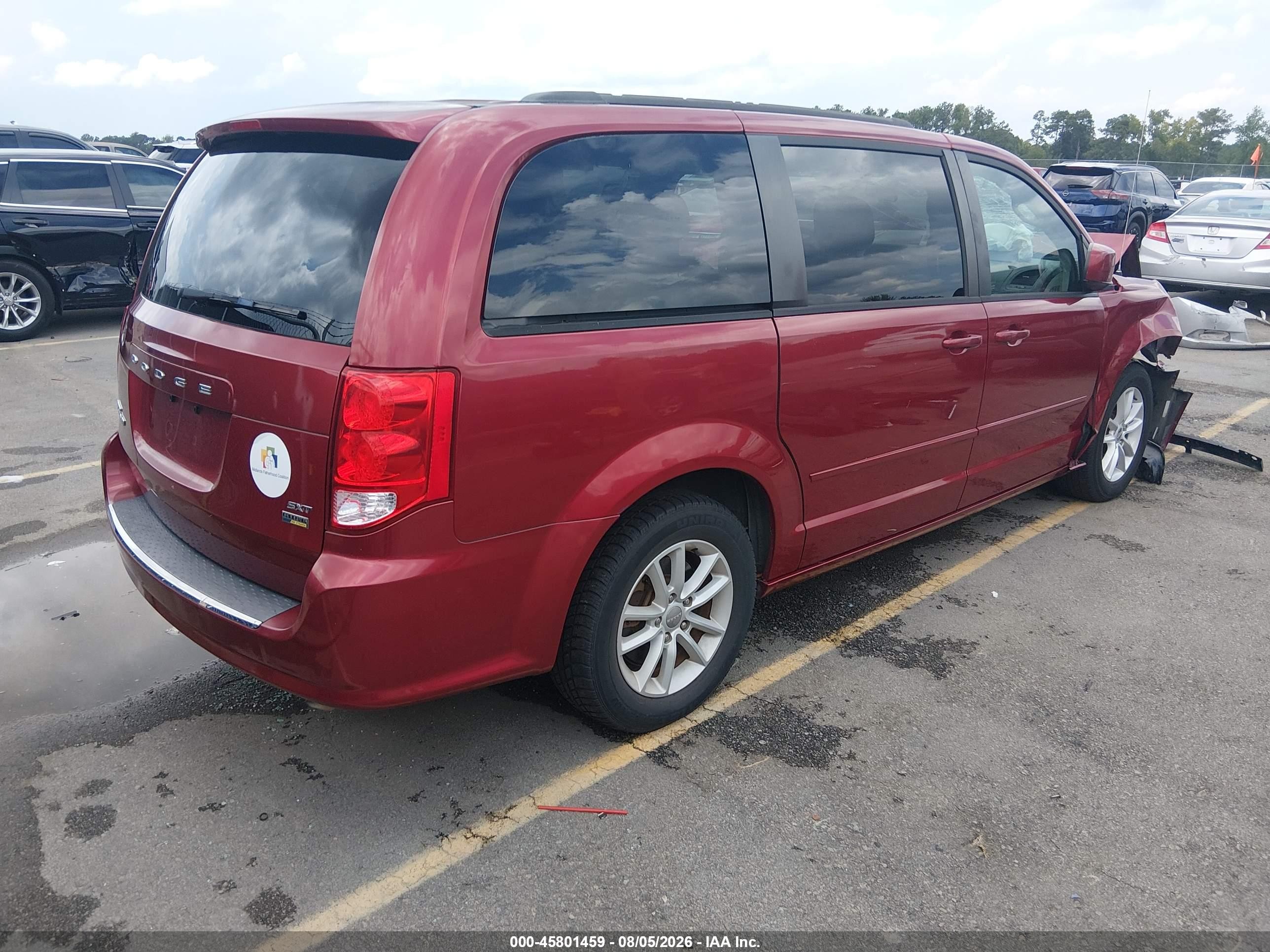 2015 Dodge Grand Caravan Sxt Red vin: 2C4RDGCG2FR712389