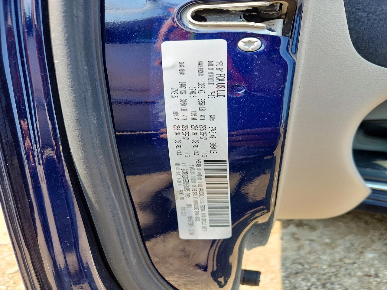 2015 Dodge Grand Caravan Sxt Blue vin: 2C4RDGCG2FR738345