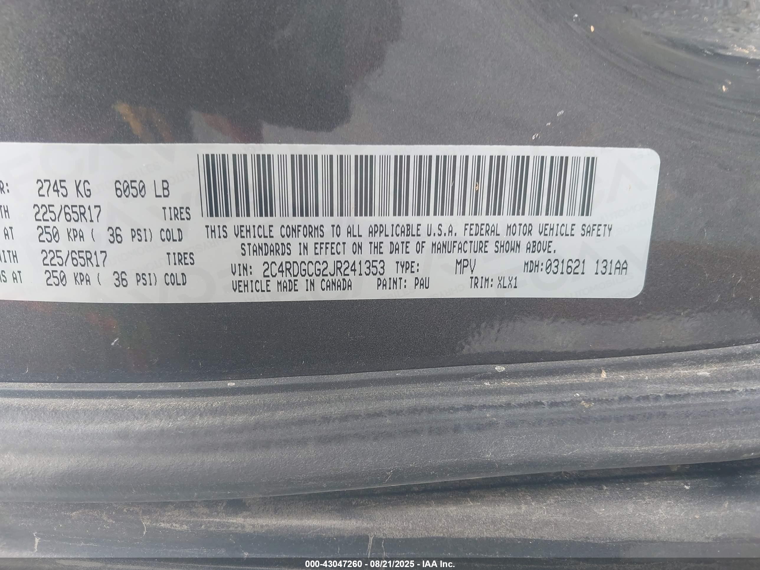 2018 Dodge Grand Caravan Sxt Gray vin: 2C4RDGCG2JR241353