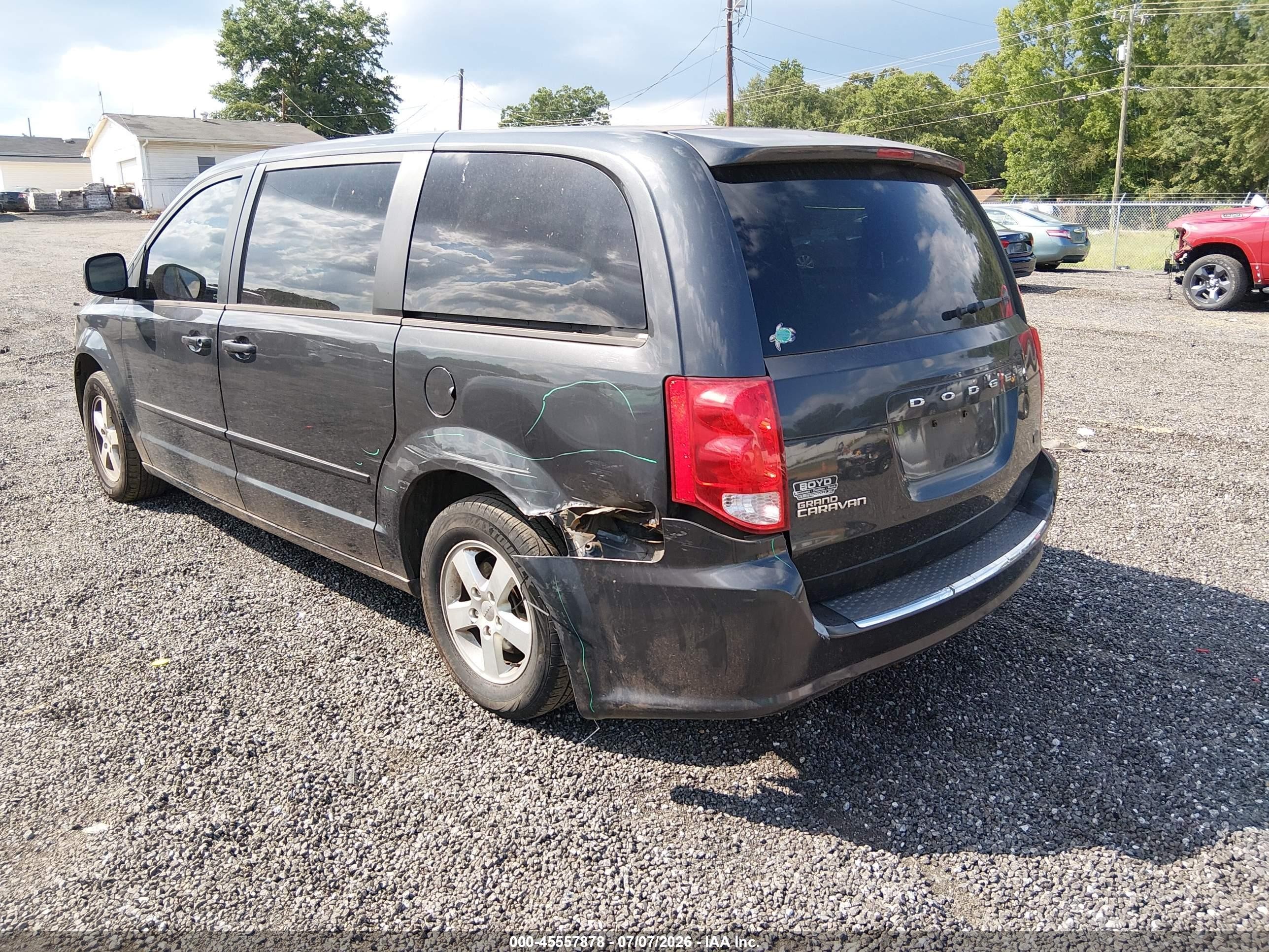 2012 Dodge Grand Caravan Sxt Gray vin: 2C4RDGCG3CR153835