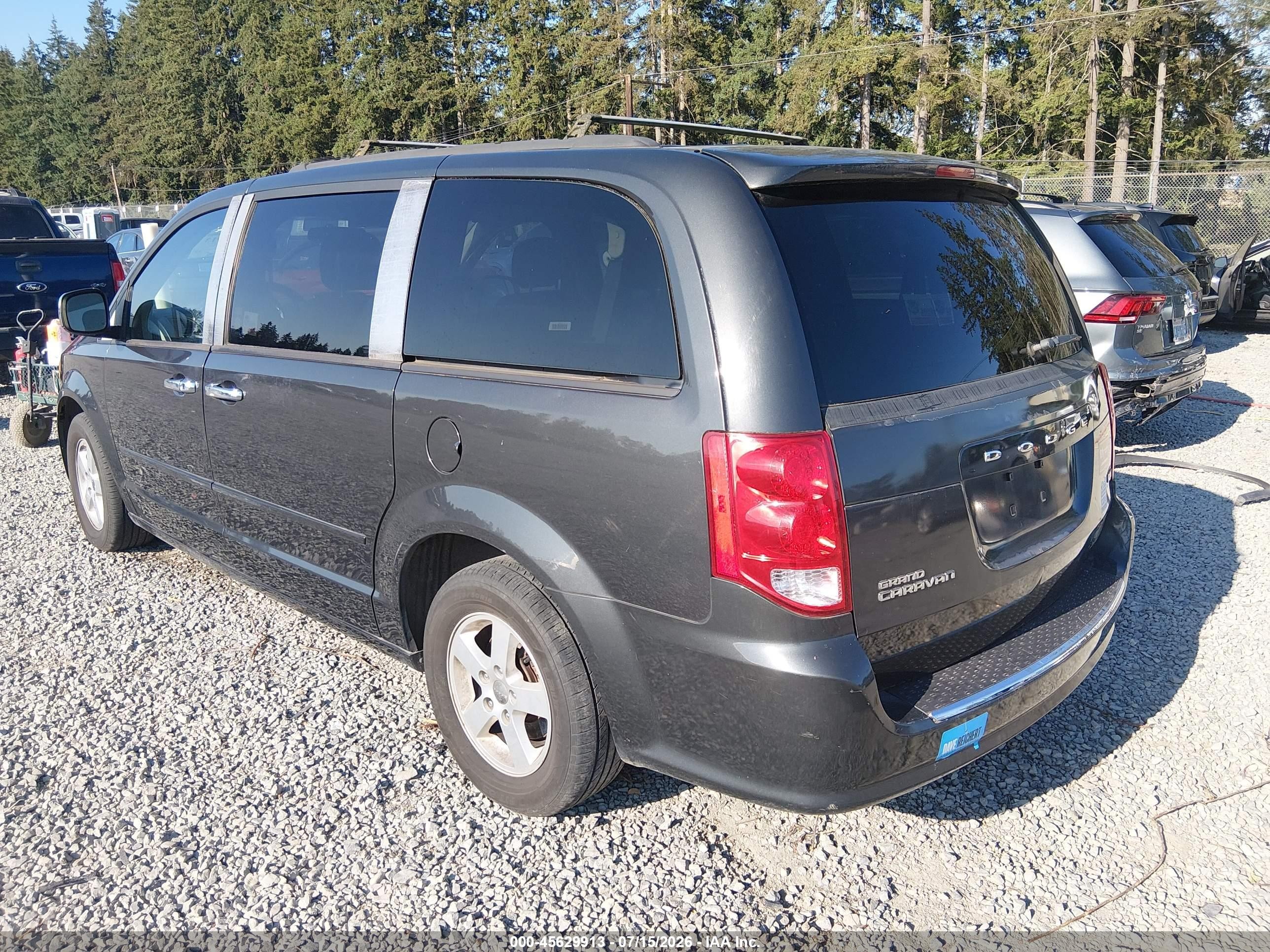 2012 Dodge Grand Caravan Sxt Gray vin: 2C4RDGCG3CR241381
