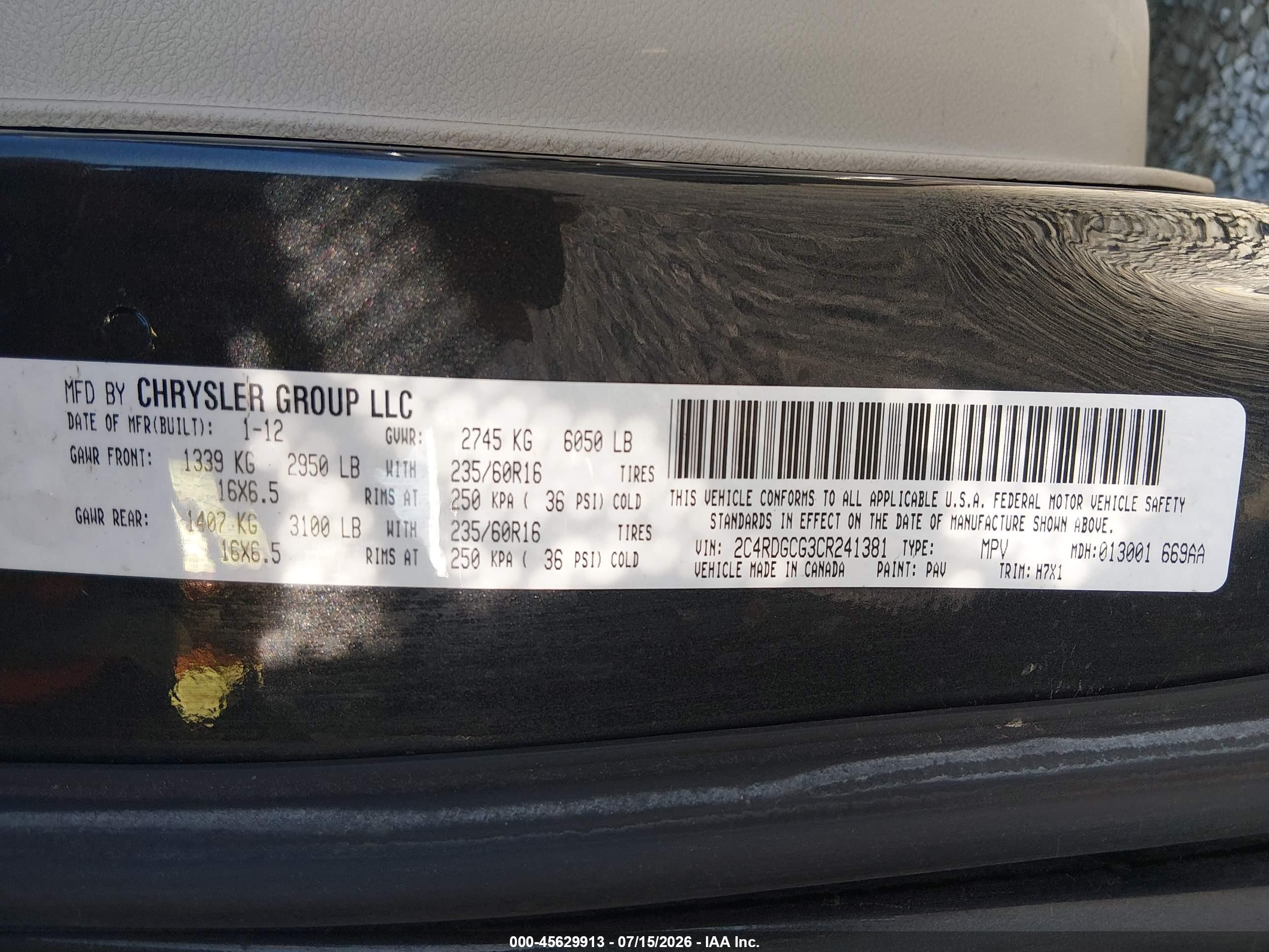 2012 Dodge Grand Caravan Sxt Gray vin: 2C4RDGCG3CR241381