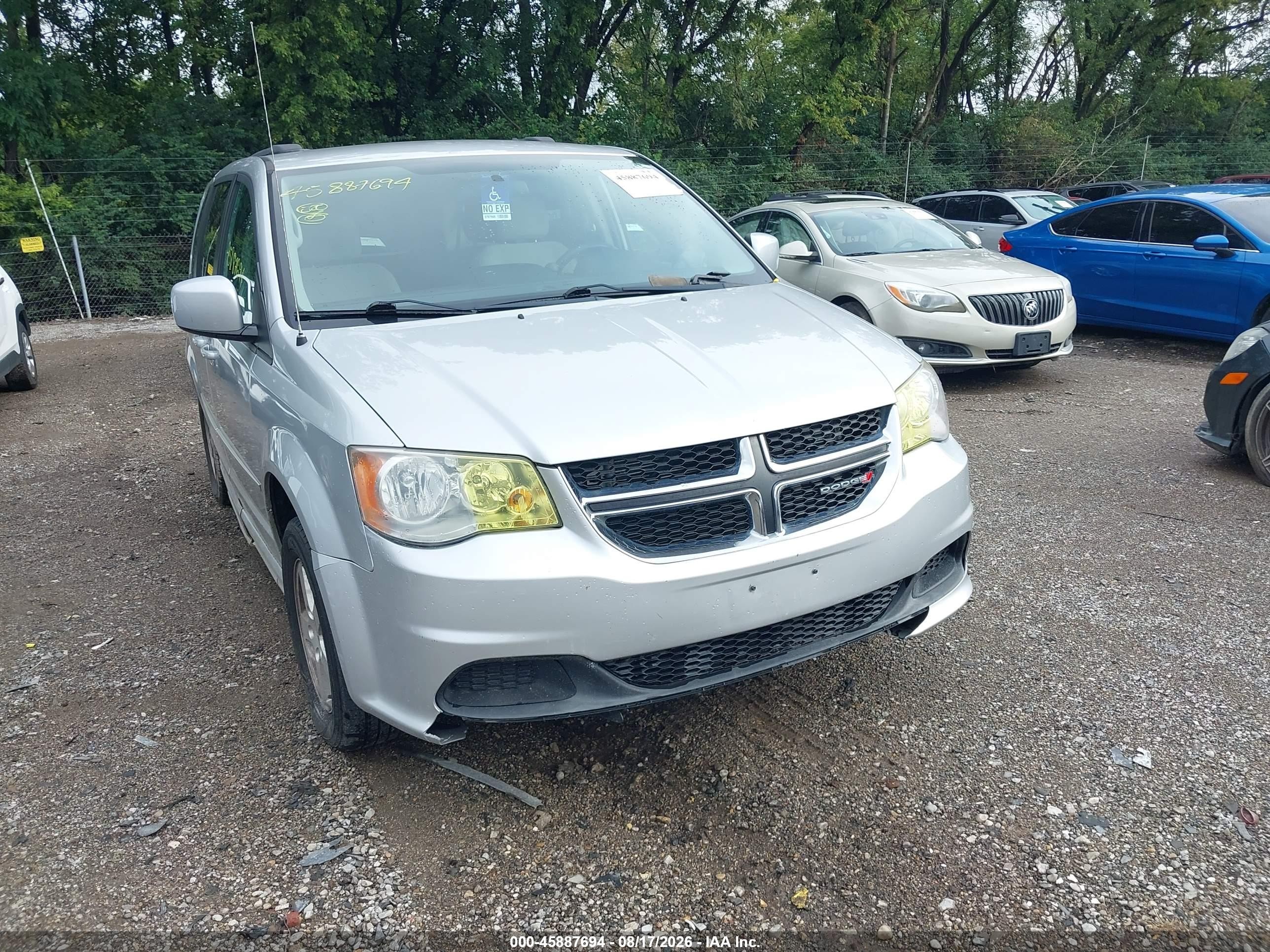 2012 Dodge Grand Caravan Sxt Silver vin: 2C4RDGCG3CR254583