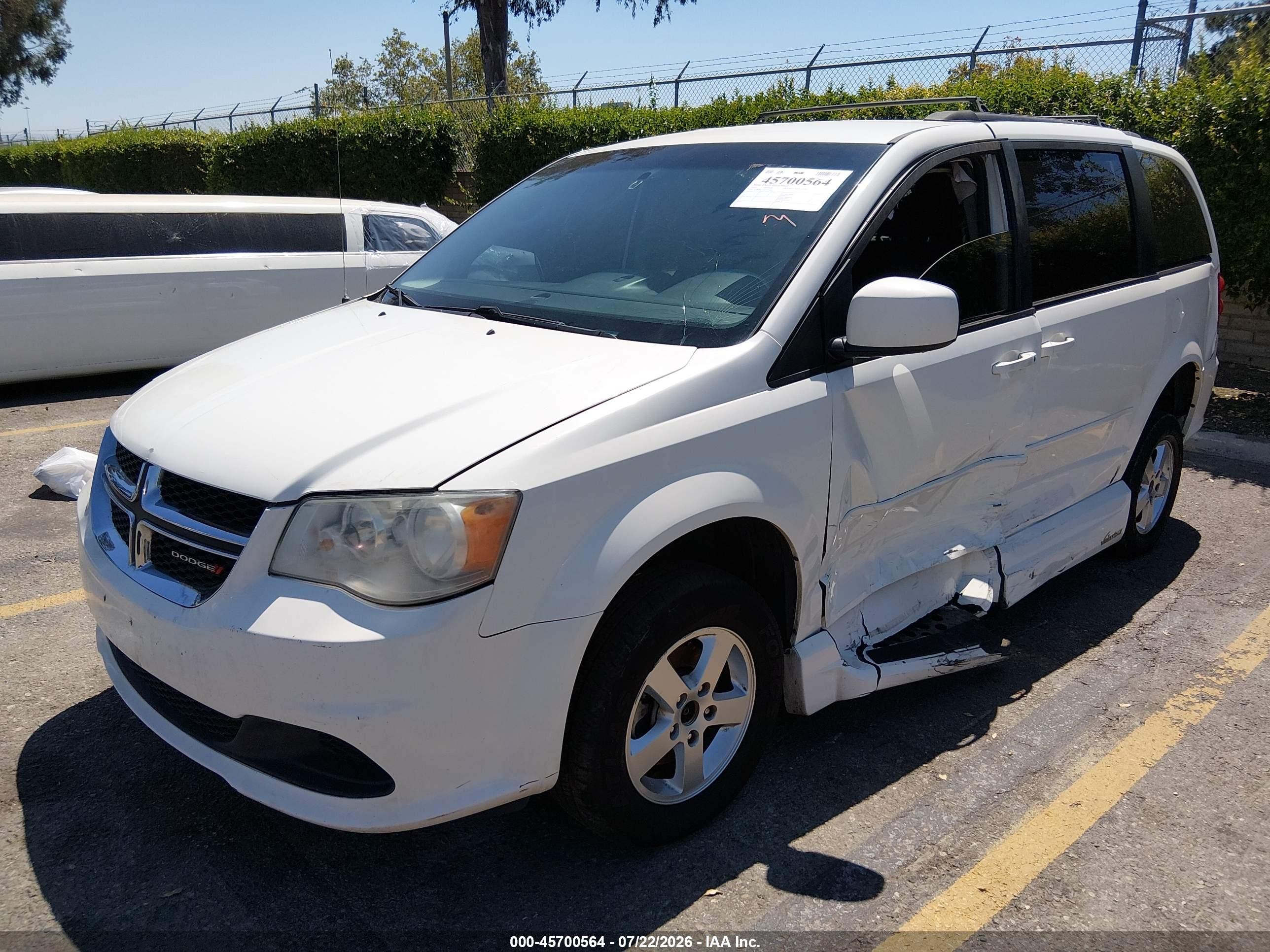 2012 Dodge Grand Caravan Sxt White vin: 2C4RDGCG3CR319609