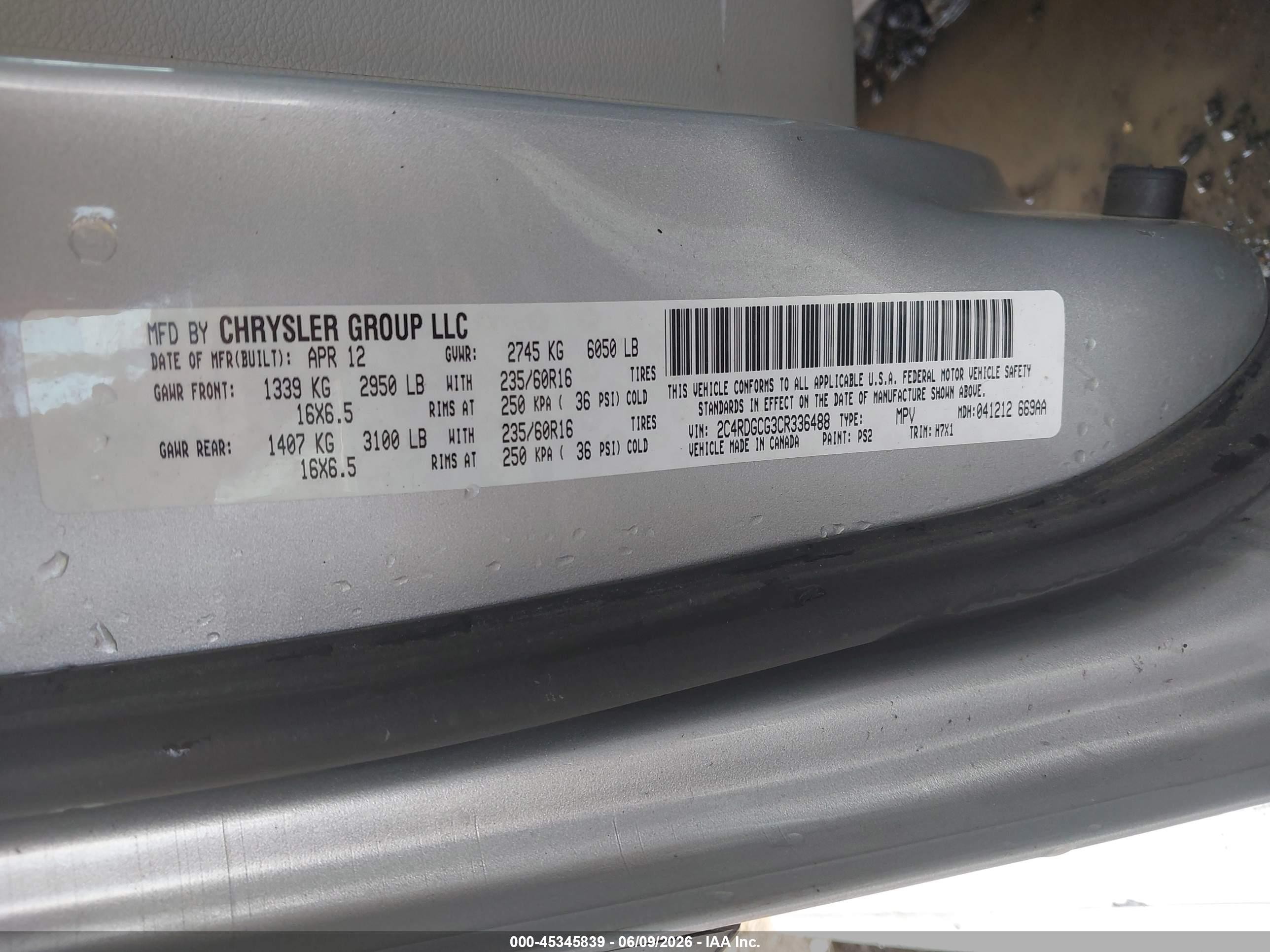 2012 Dodge Grand Caravan Sxt Silver vin: 2C4RDGCG3CR336488