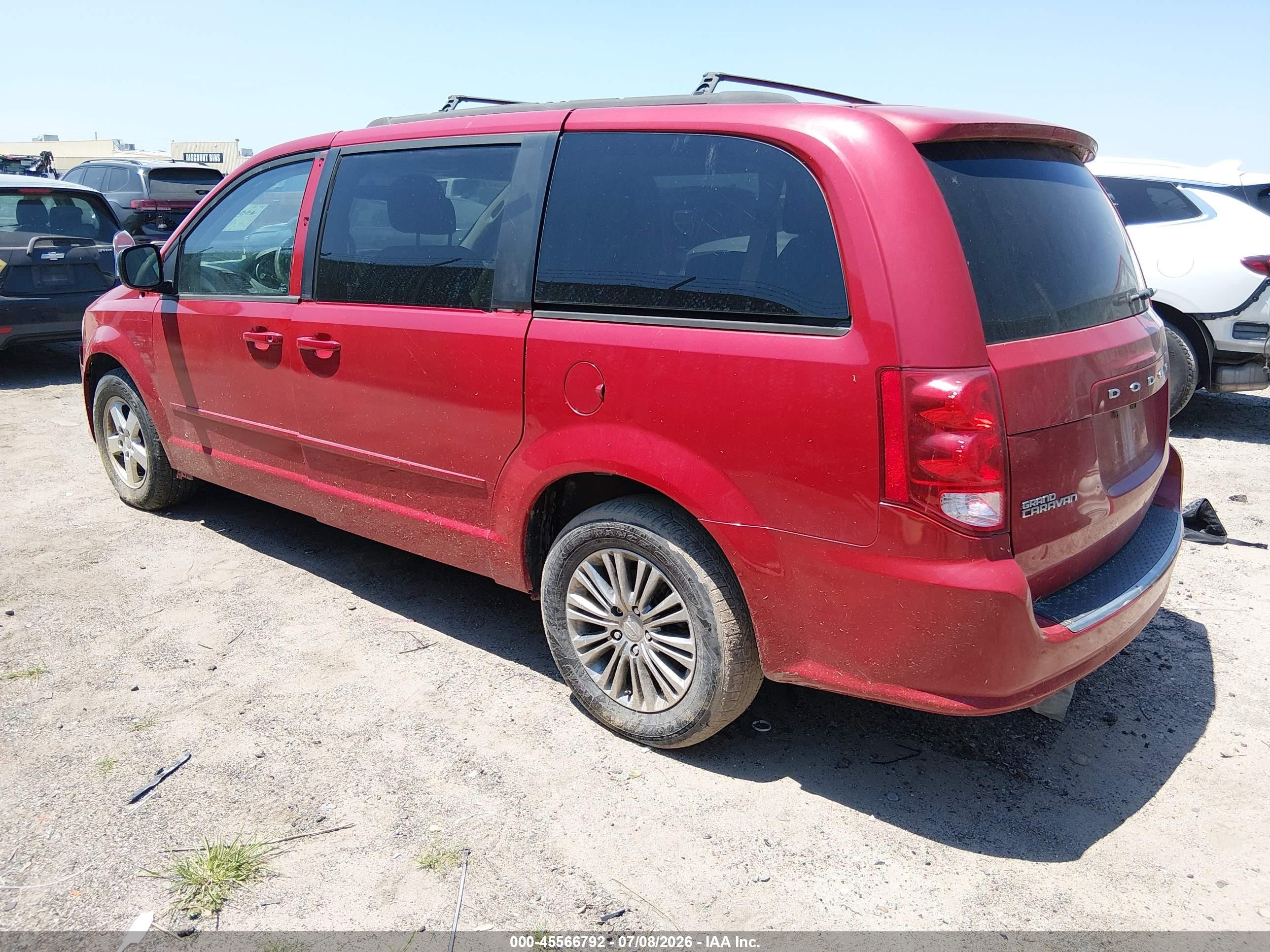 2013 Dodge Grand Caravan Sxt Red vin: 2C4RDGCG3DR626330