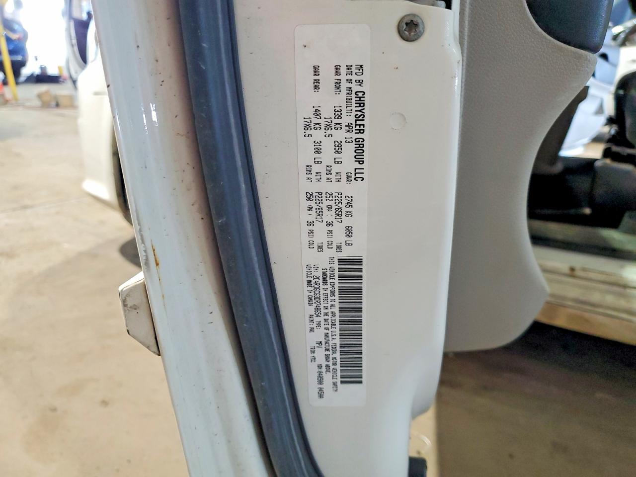 2013 Dodge Grand Caravan Sxt White vin: 2C4RDGCG3DR748654