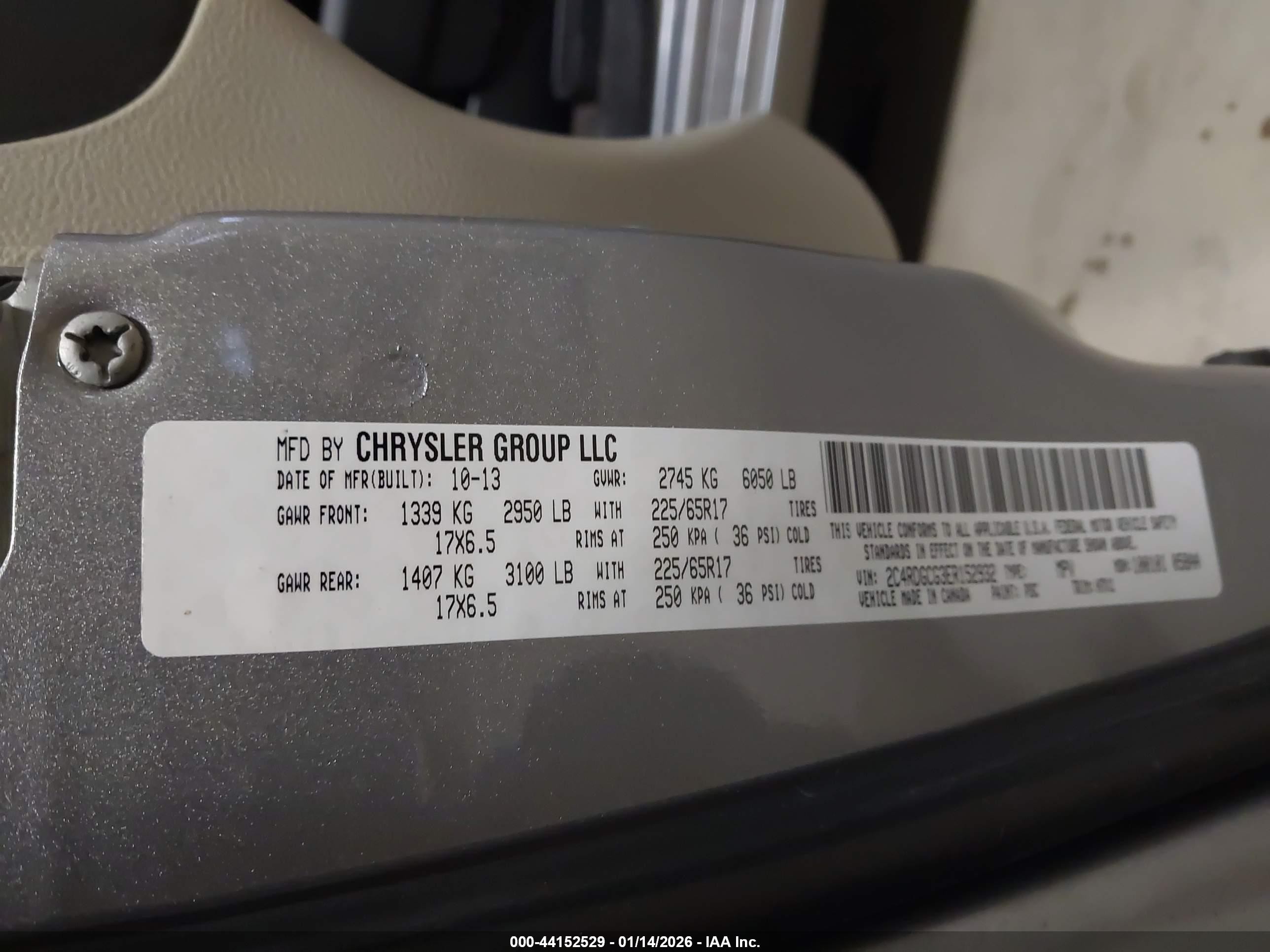 2014 Dodge Grand Caravan Sxt Silver vin: 2C4RDGCG3ER152932