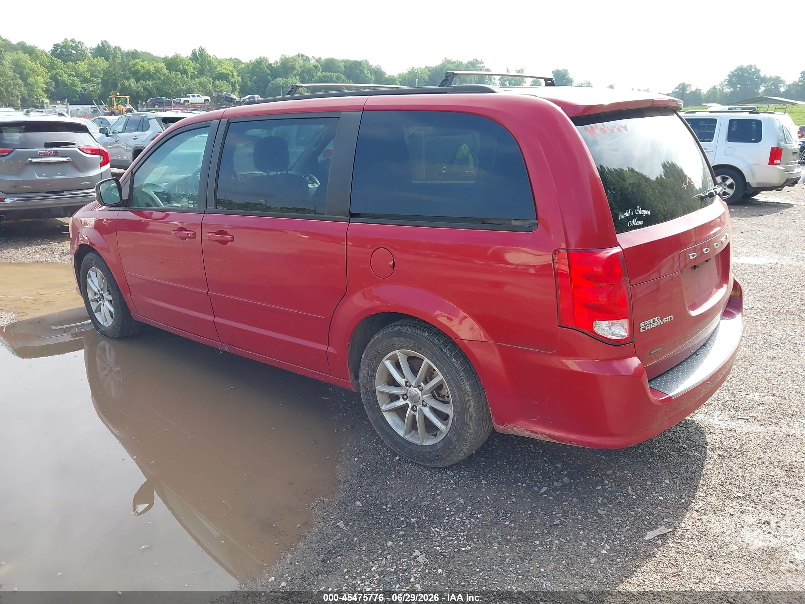 2014 Dodge Grand Caravan Sxt Red vin: 2C4RDGCG3ER155636