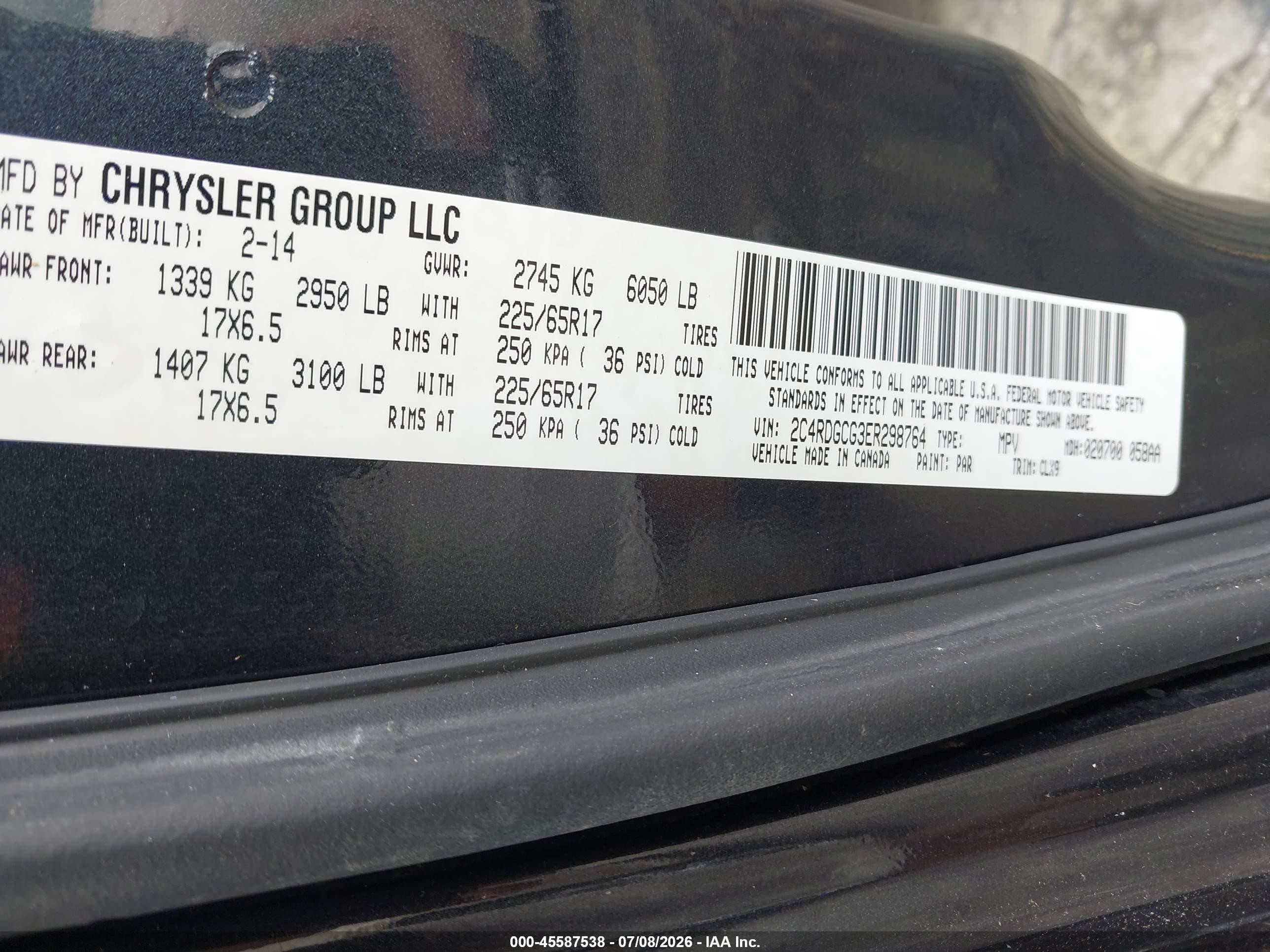 2014 Dodge Grand Caravan Sxt 30th Anniversary Black vin: 2C4RDGCG3ER298764