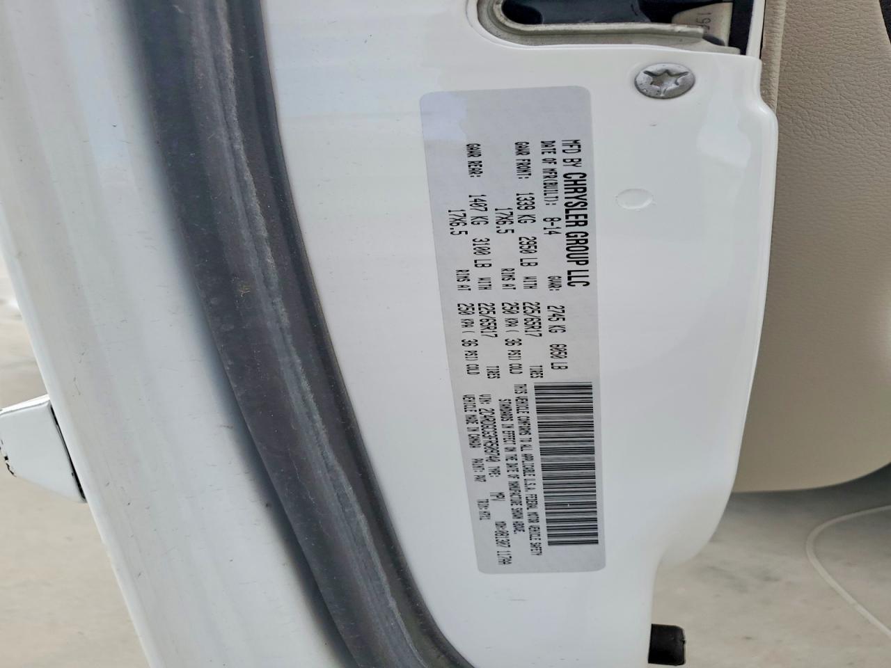 2015 Dodge Grand Caravan Sxt Белый vin: 2C4RDGCG3FR509740