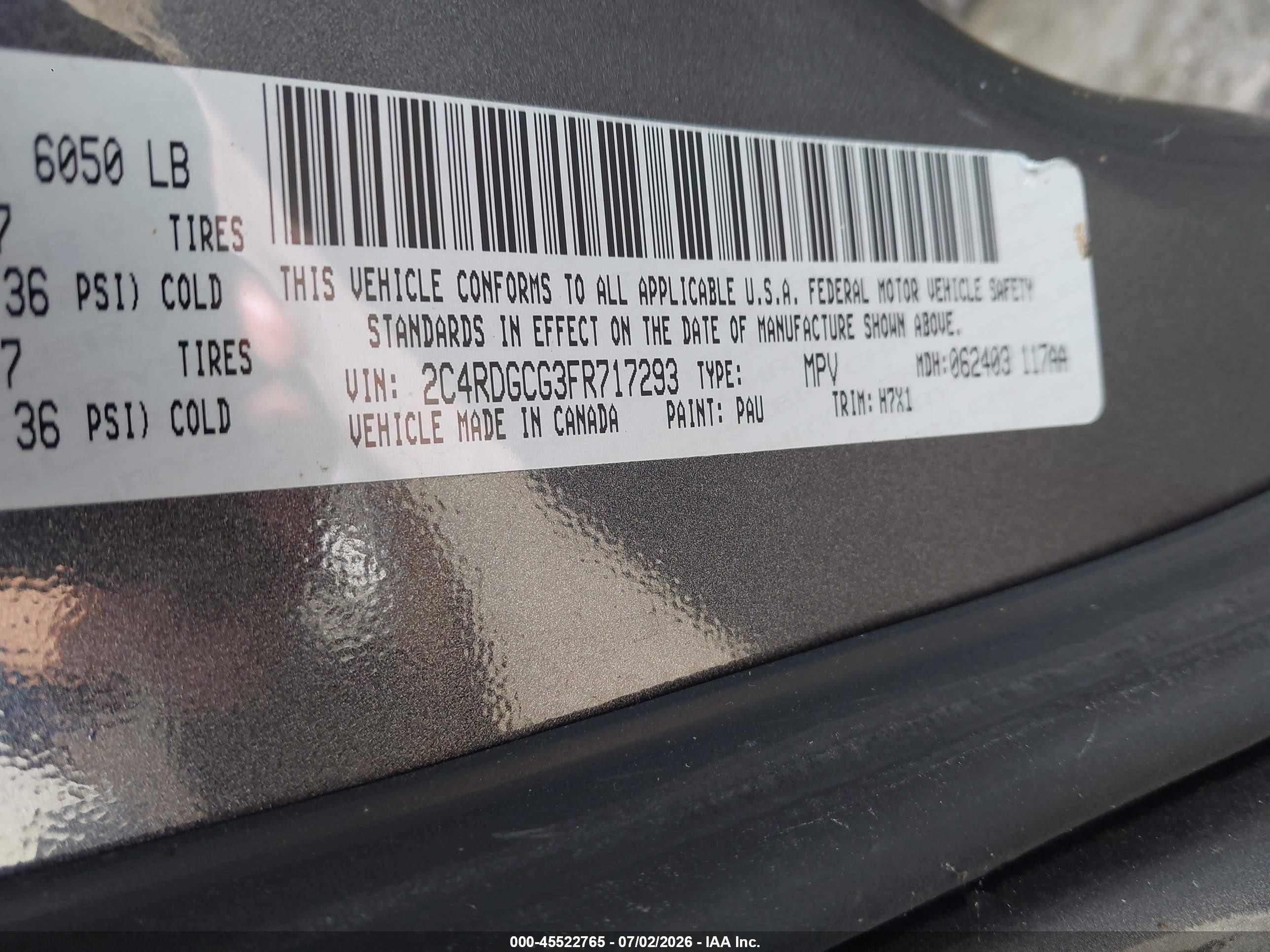 2015 Dodge Grand Caravan Sxt Gray vin: 2C4RDGCG3FR717293