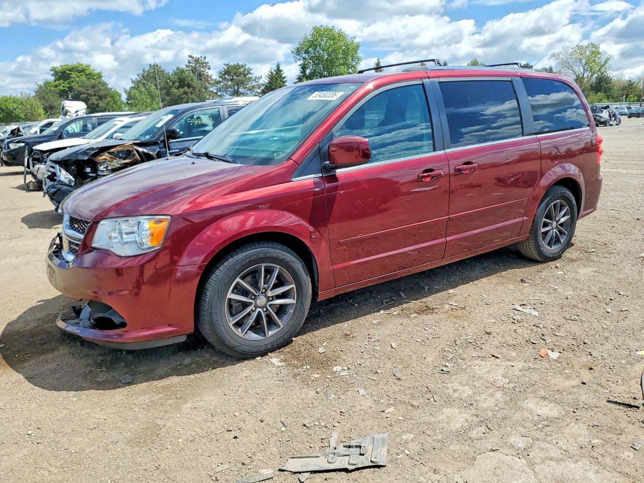 2017 Dodge Grand Caravan Sxt Red vin: 2C4RDGCG3HR814092