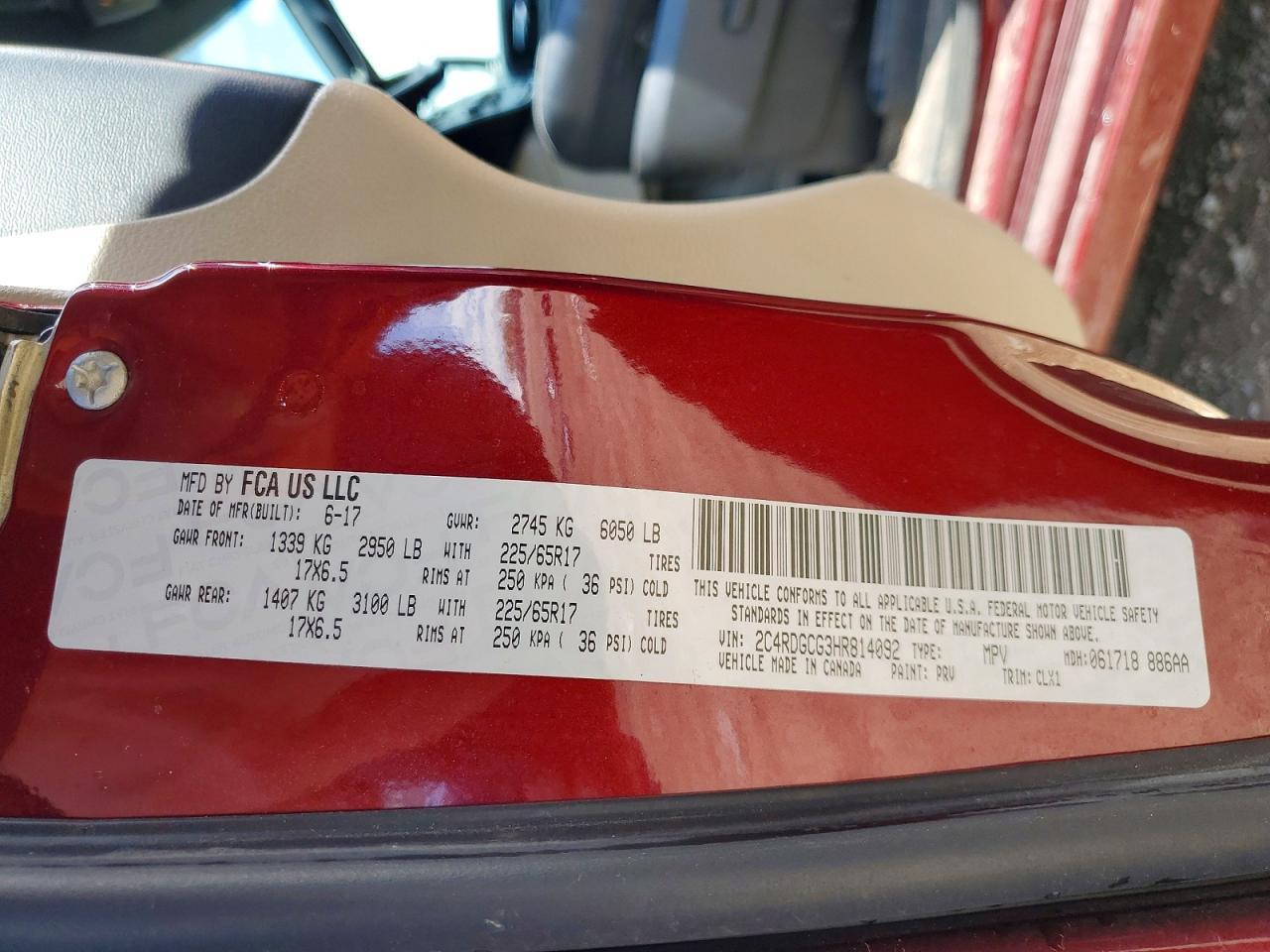 2017 Dodge Grand Caravan Sxt Red vin: 2C4RDGCG3HR814092