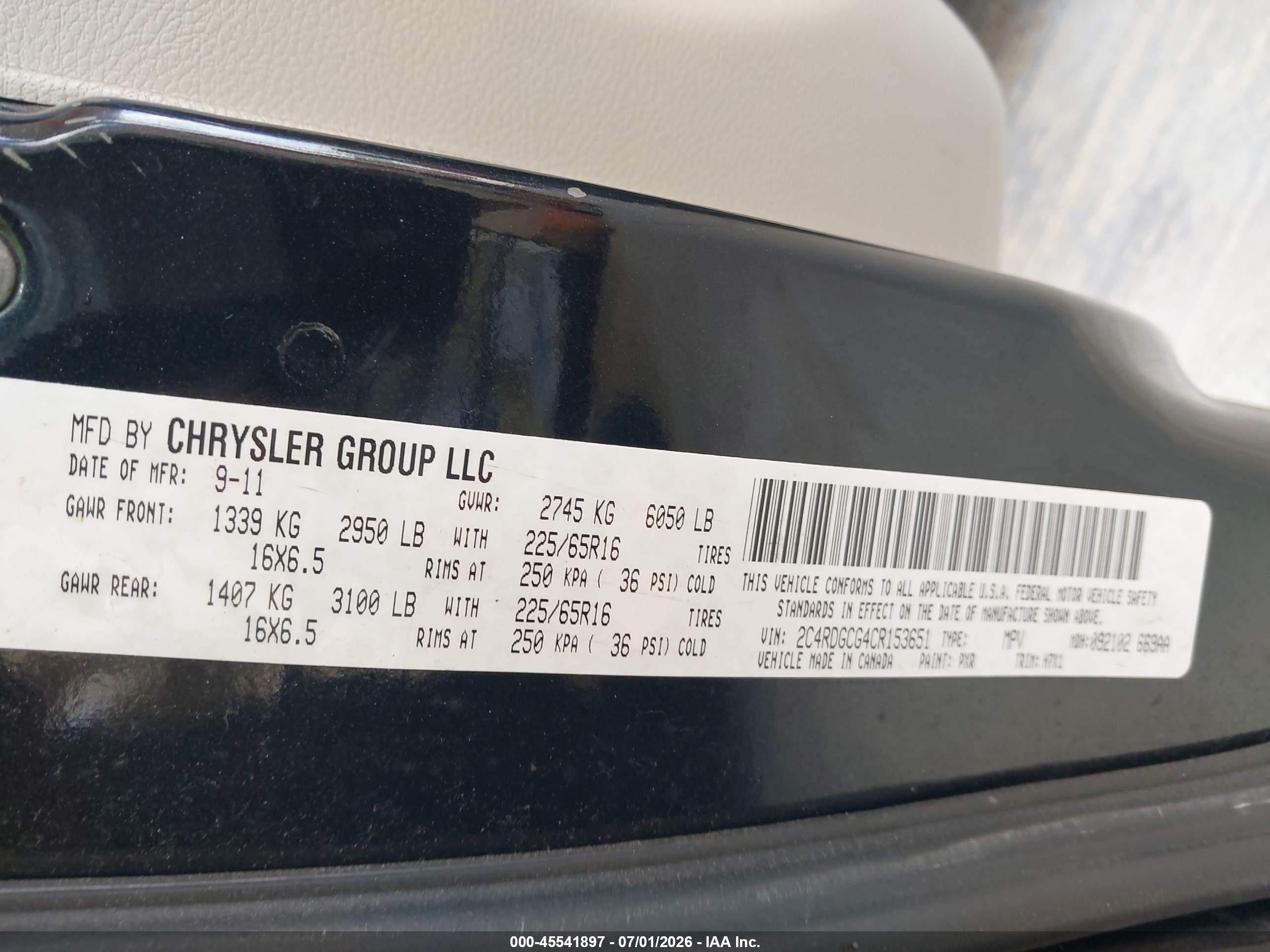 2012 Dodge Grand Caravan Sxt Black vin: 2C4RDGCG4CR153651