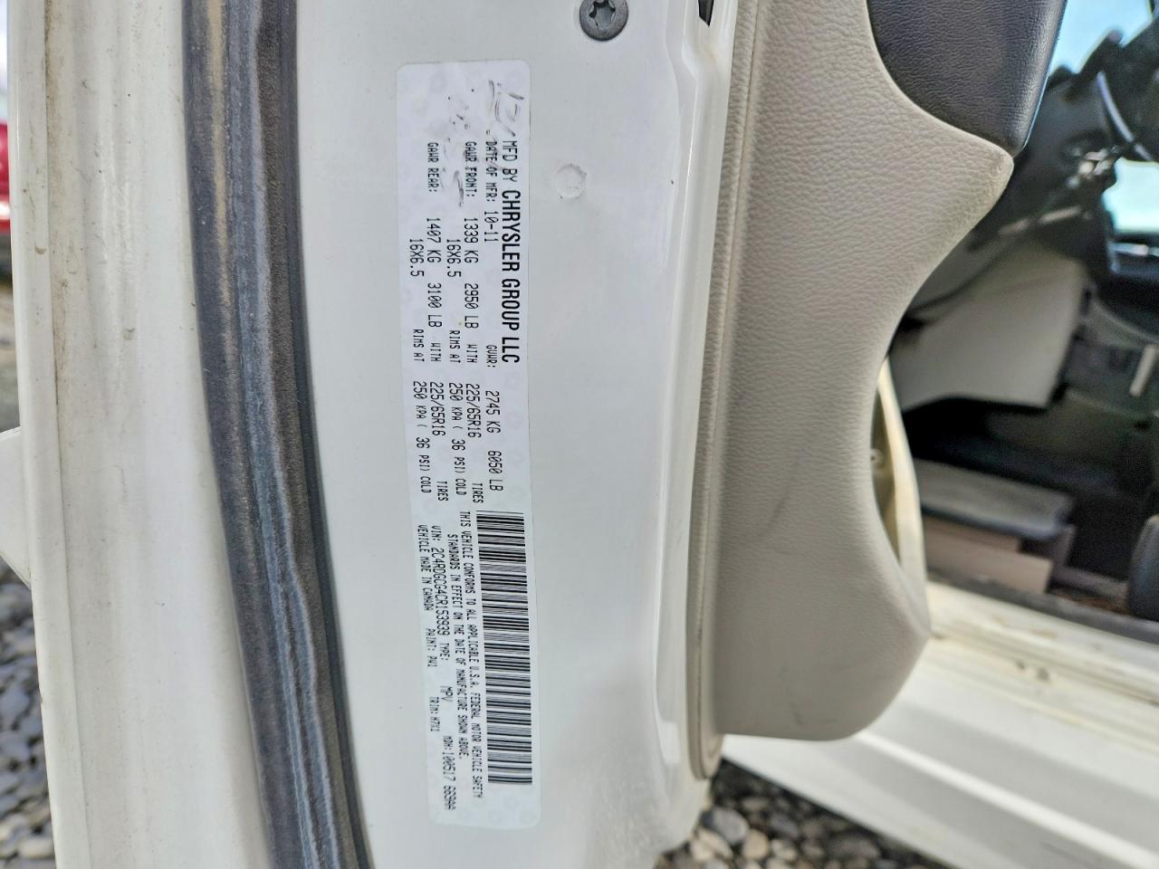 2012 Dodge Grand Caravan Sxt White vin: 2C4RDGCG4CR153939