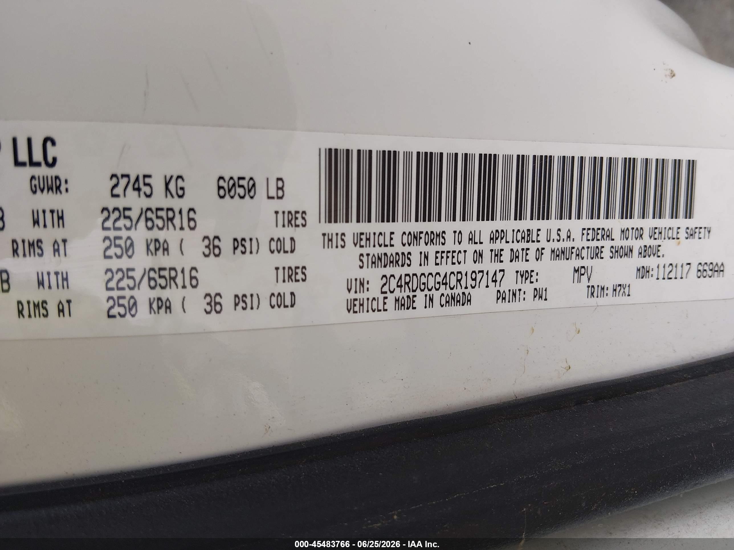 2012 Dodge Grand Caravan Sxt White vin: 2C4RDGCG4CR197147