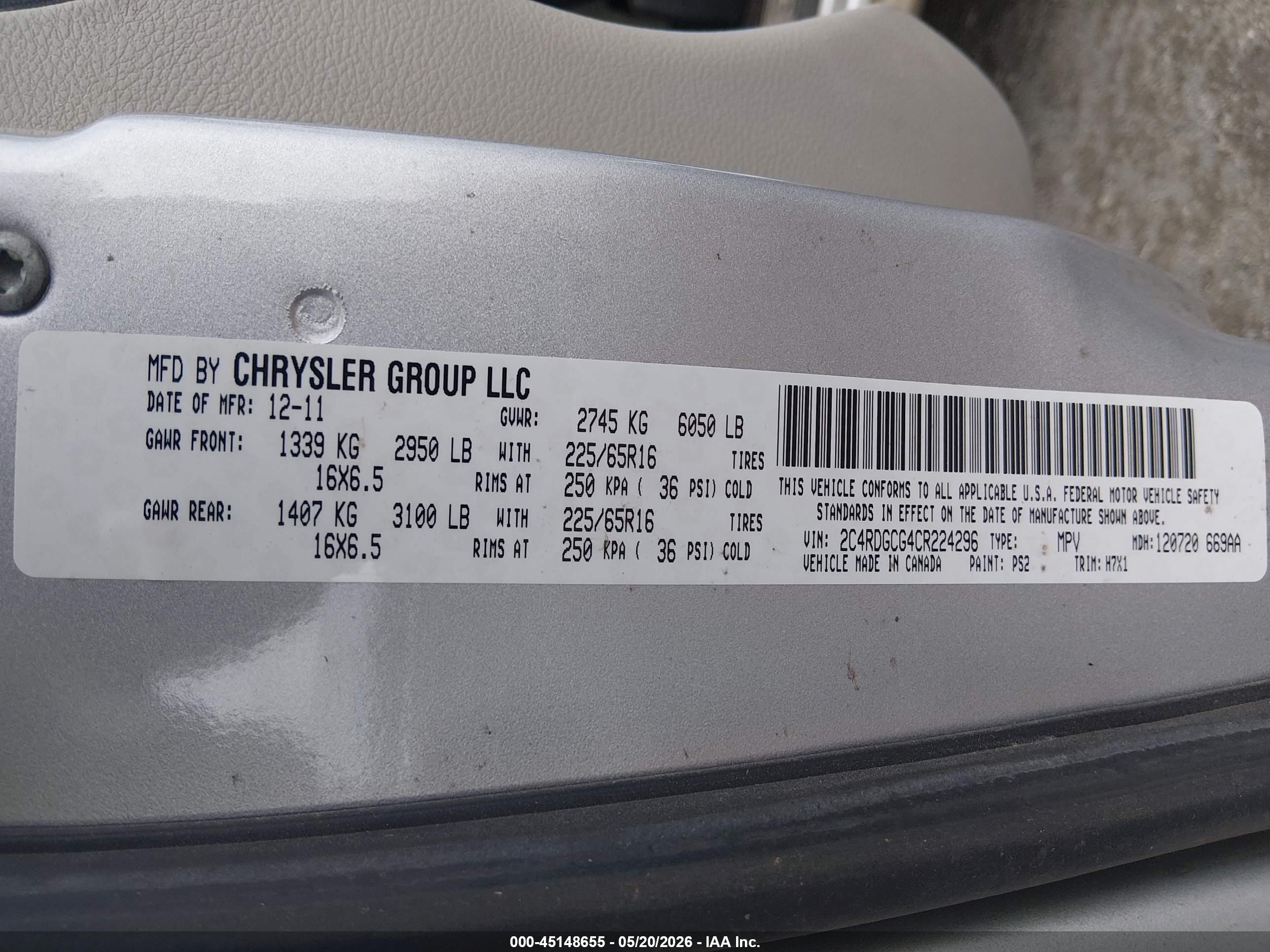 2012 Dodge Grand Caravan Sxt Silver vin: 2C4RDGCG4CR224296