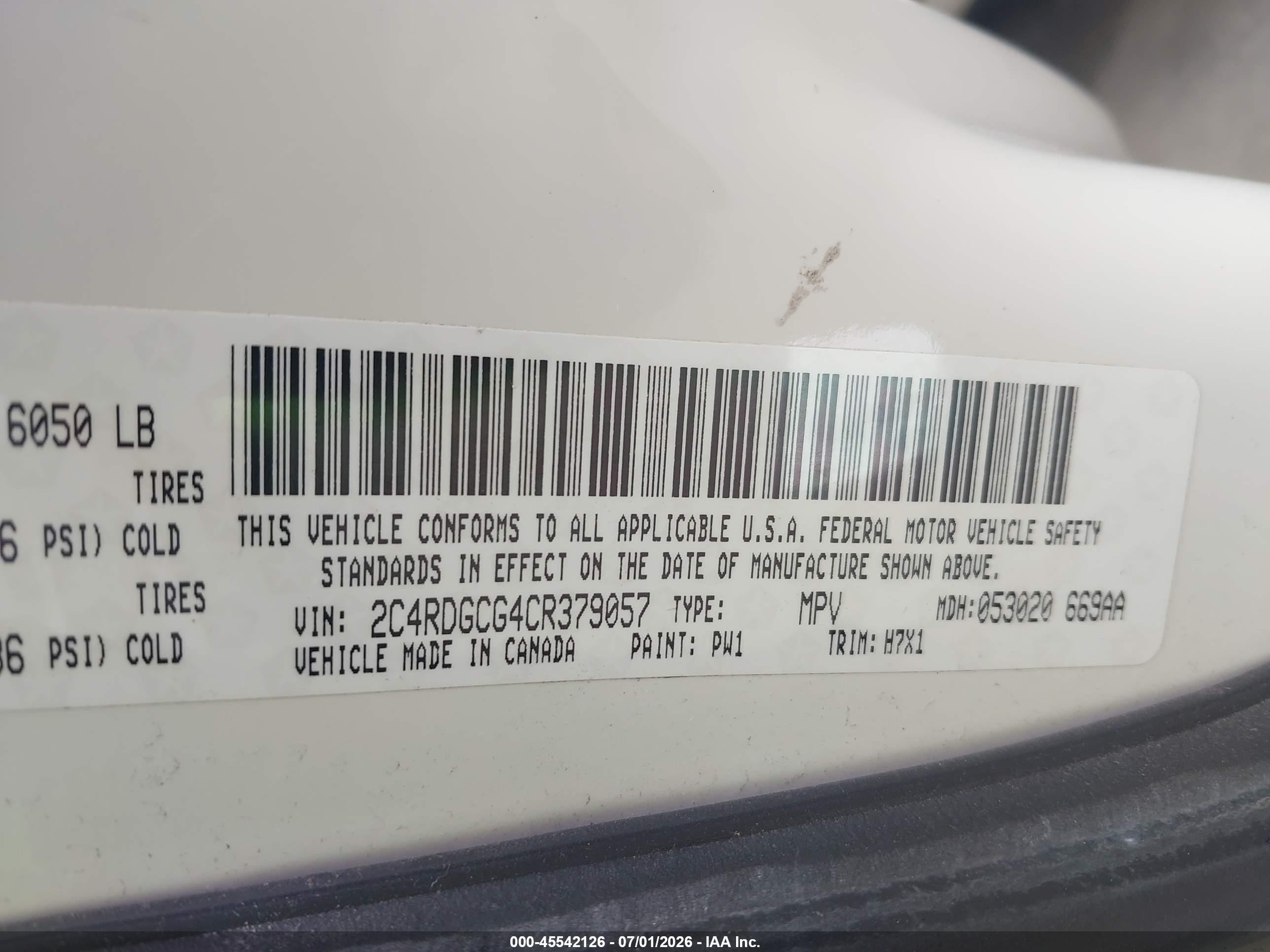 2012 Dodge Grand Caravan Sxt Белый vin: 2C4RDGCG4CR379057