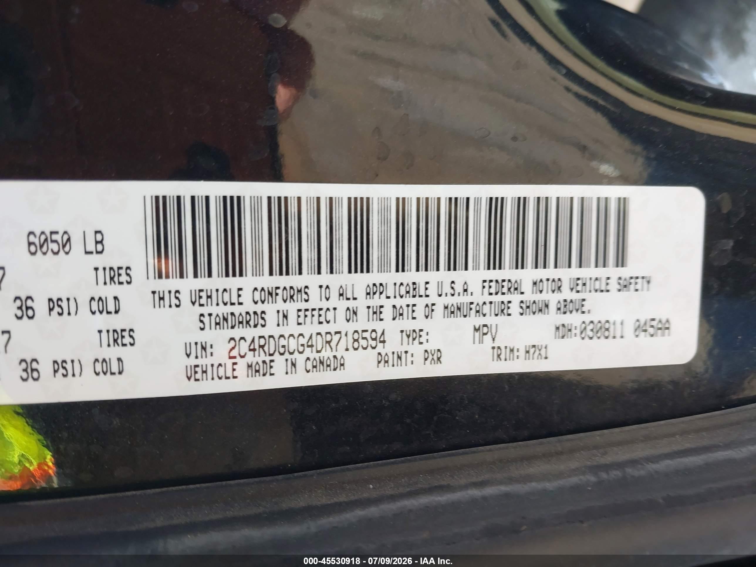 2013 Dodge Grand Caravan Sxt Black vin: 2C4RDGCG4DR718594