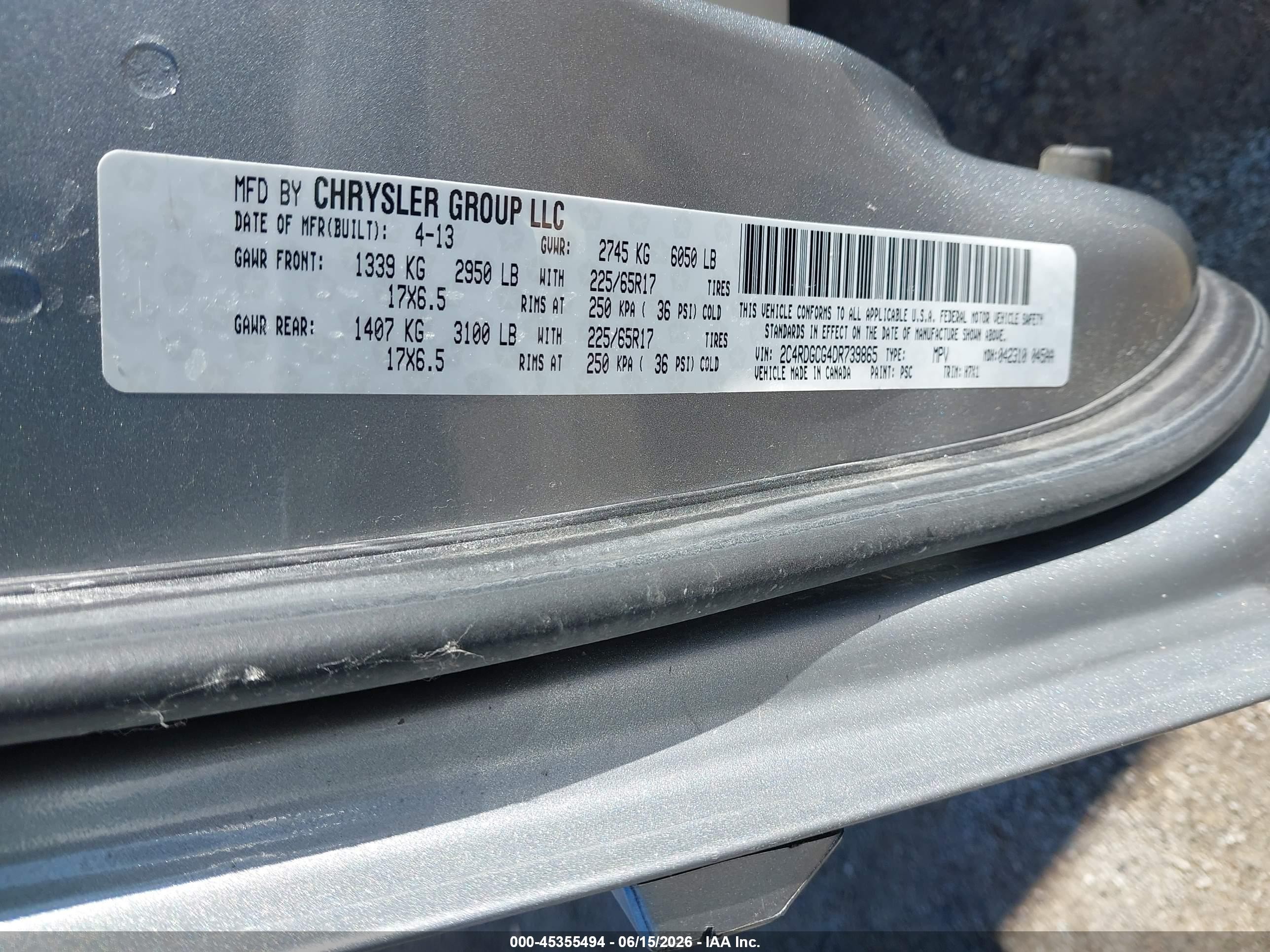 2013 Dodge Grand Caravan Sxt Silver vin: 2C4RDGCG4DR739865