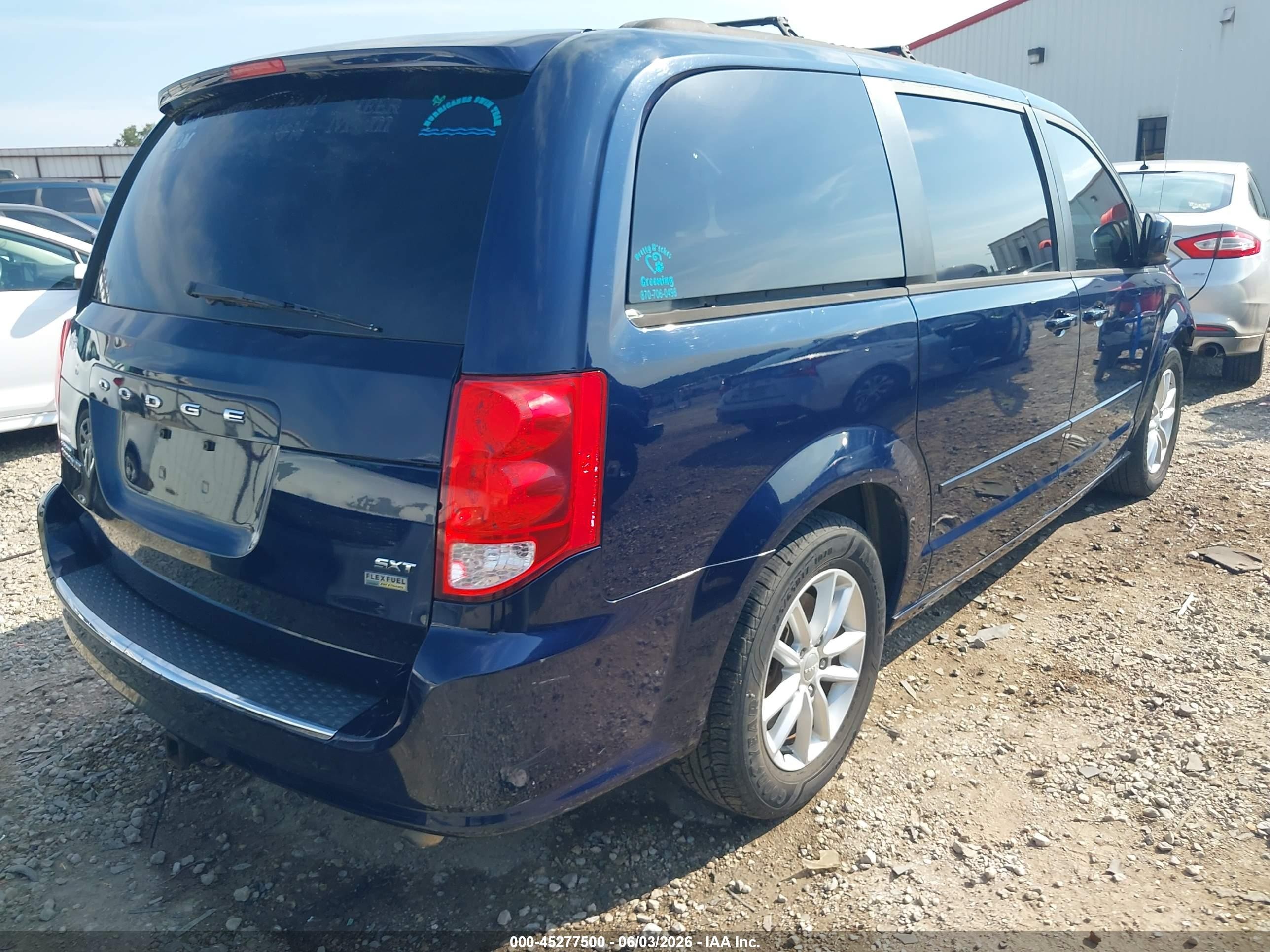 2014 Dodge Grand Caravan Sxt Blue vin: 2C4RDGCG4ER121687