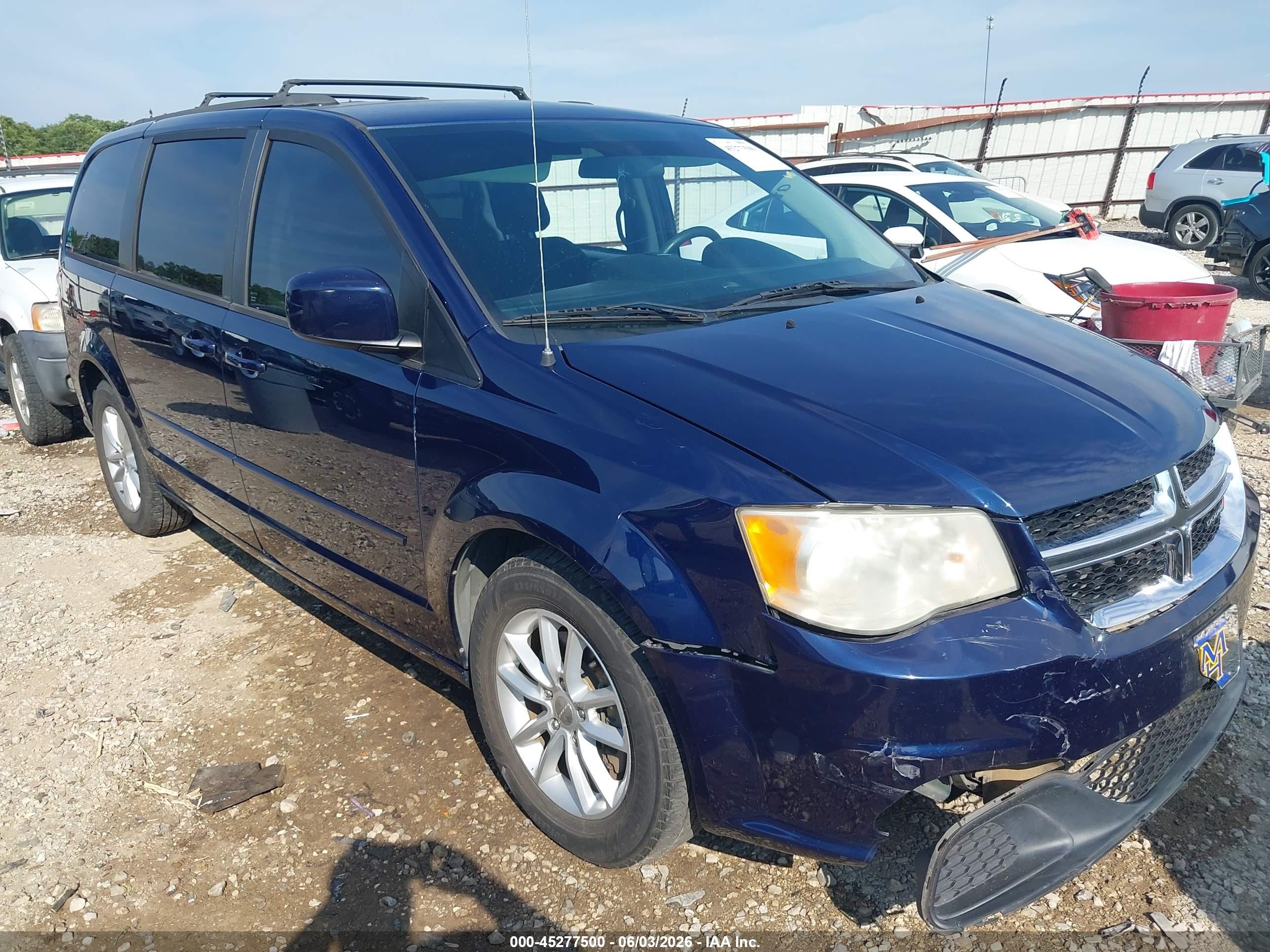 2014 Dodge Grand Caravan Sxt Blue vin: 2C4RDGCG4ER121687