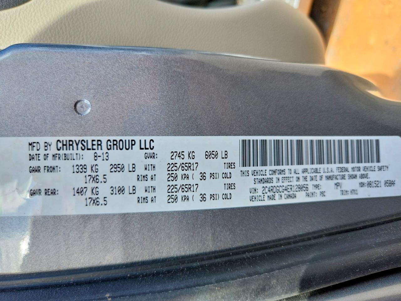 2014 Dodge Caravan Silver vin: 2C4RDGCG4ER128056