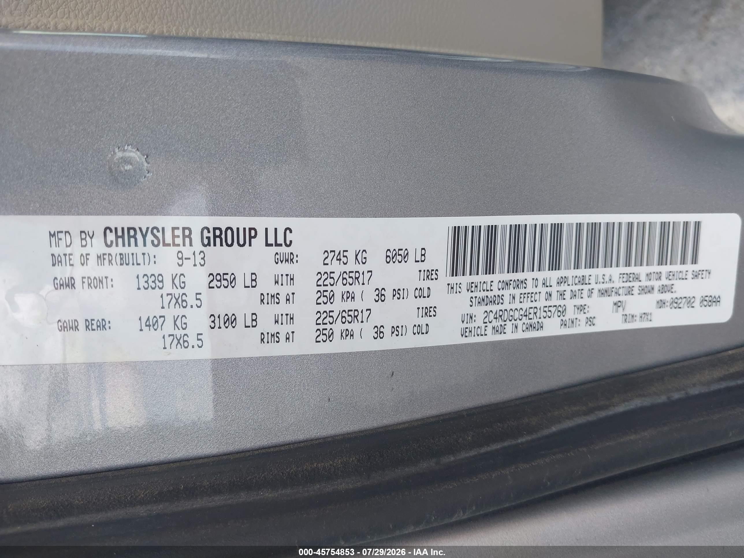 2014 Dodge Grand Caravan Sxt Silver vin: 2C4RDGCG4ER155760