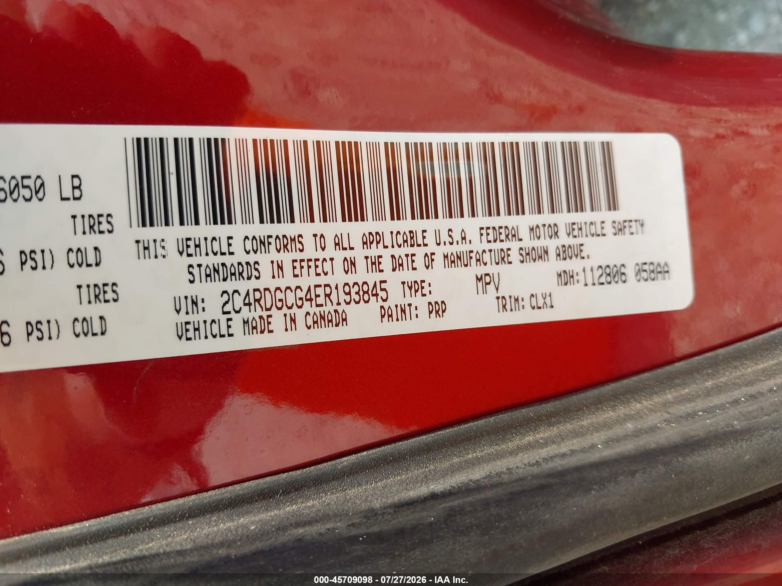 2014 Dodge Grand Caravan Sxt 30th Anniversary Burgundy vin: 2C4RDGCG4ER193845