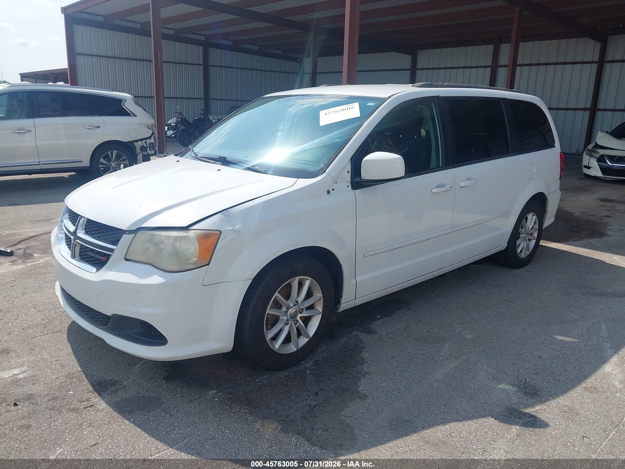 2014 Dodge Grand Caravan Sxt White vin: 2C4RDGCG4ER253008