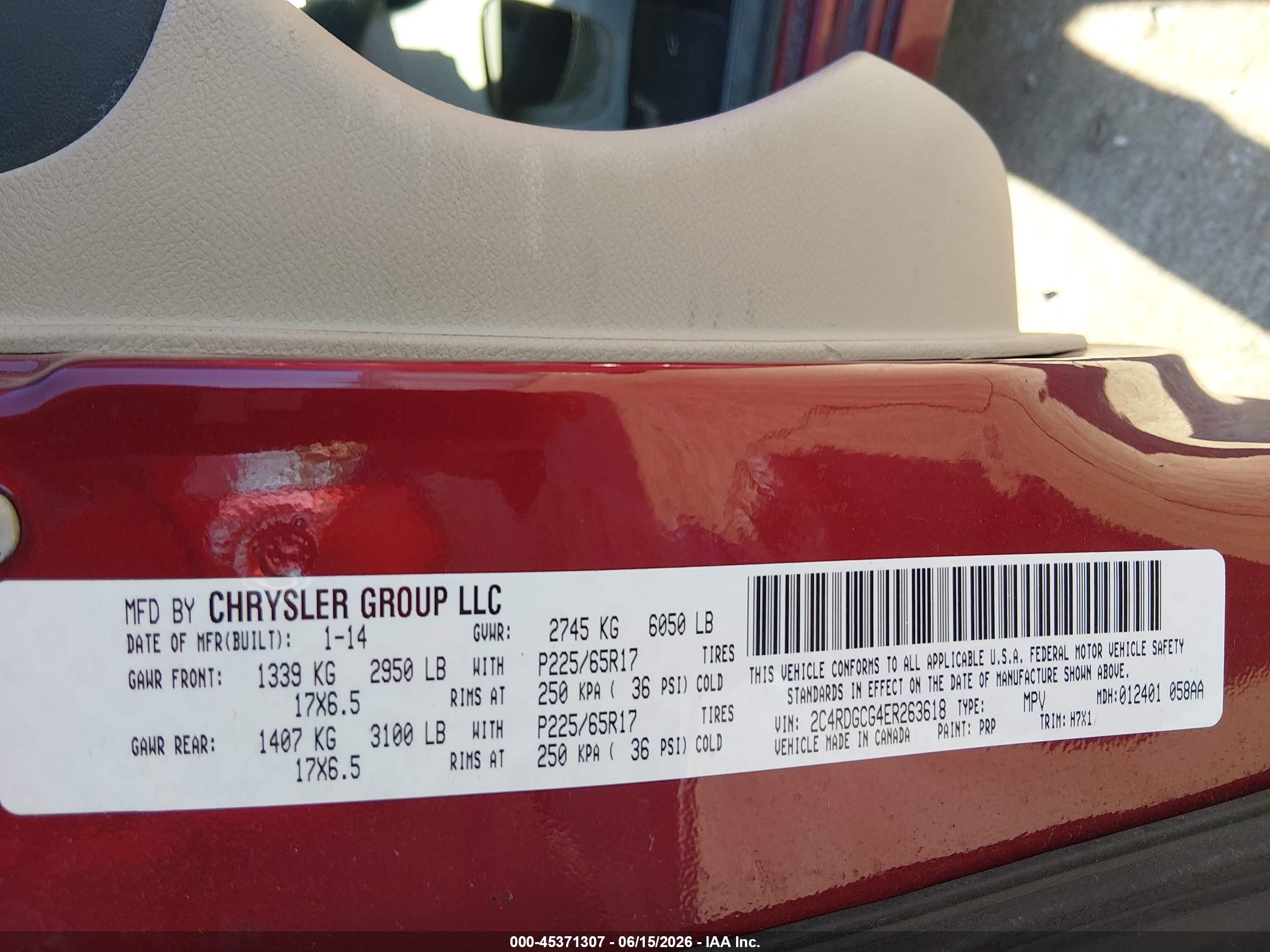 2014 Dodge Grand Caravan Sxt Red vin: 2C4RDGCG4ER263618