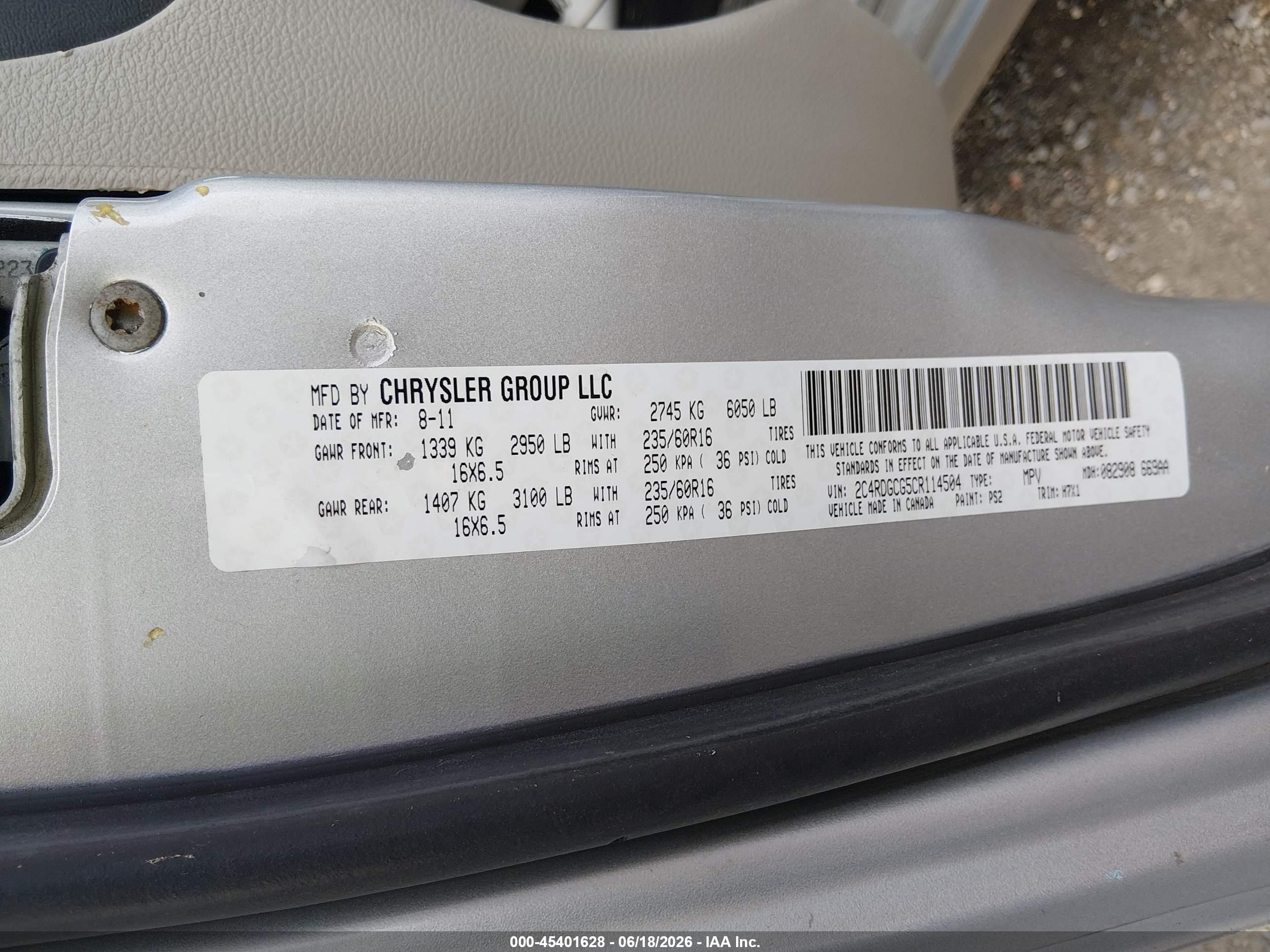 2012 Dodge Grand Caravan Sxt Silver vin: 2C4RDGCG5CR114504