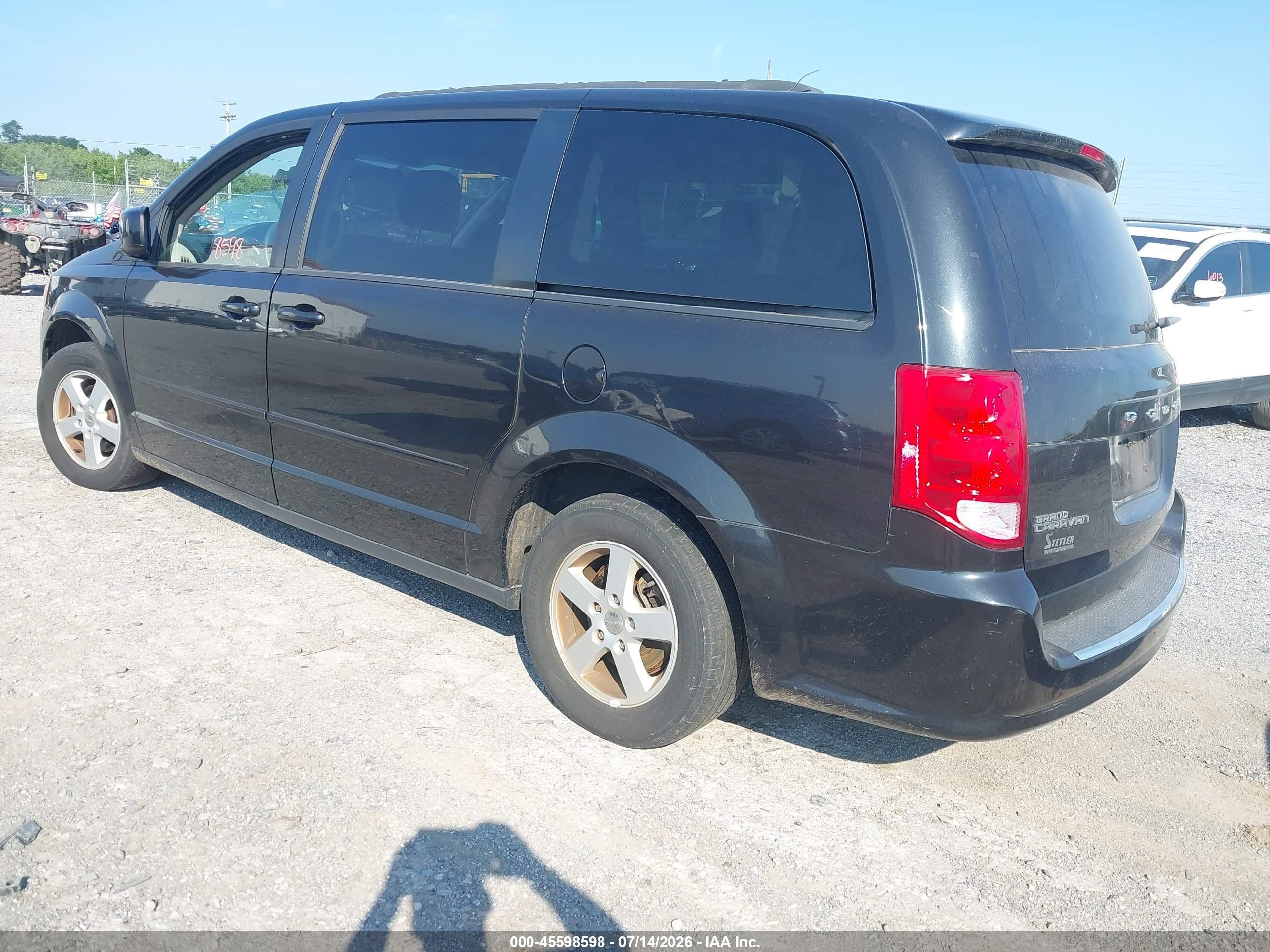 2012 Dodge Grand Caravan Sxt Black vin: 2C4RDGCG5CR277315