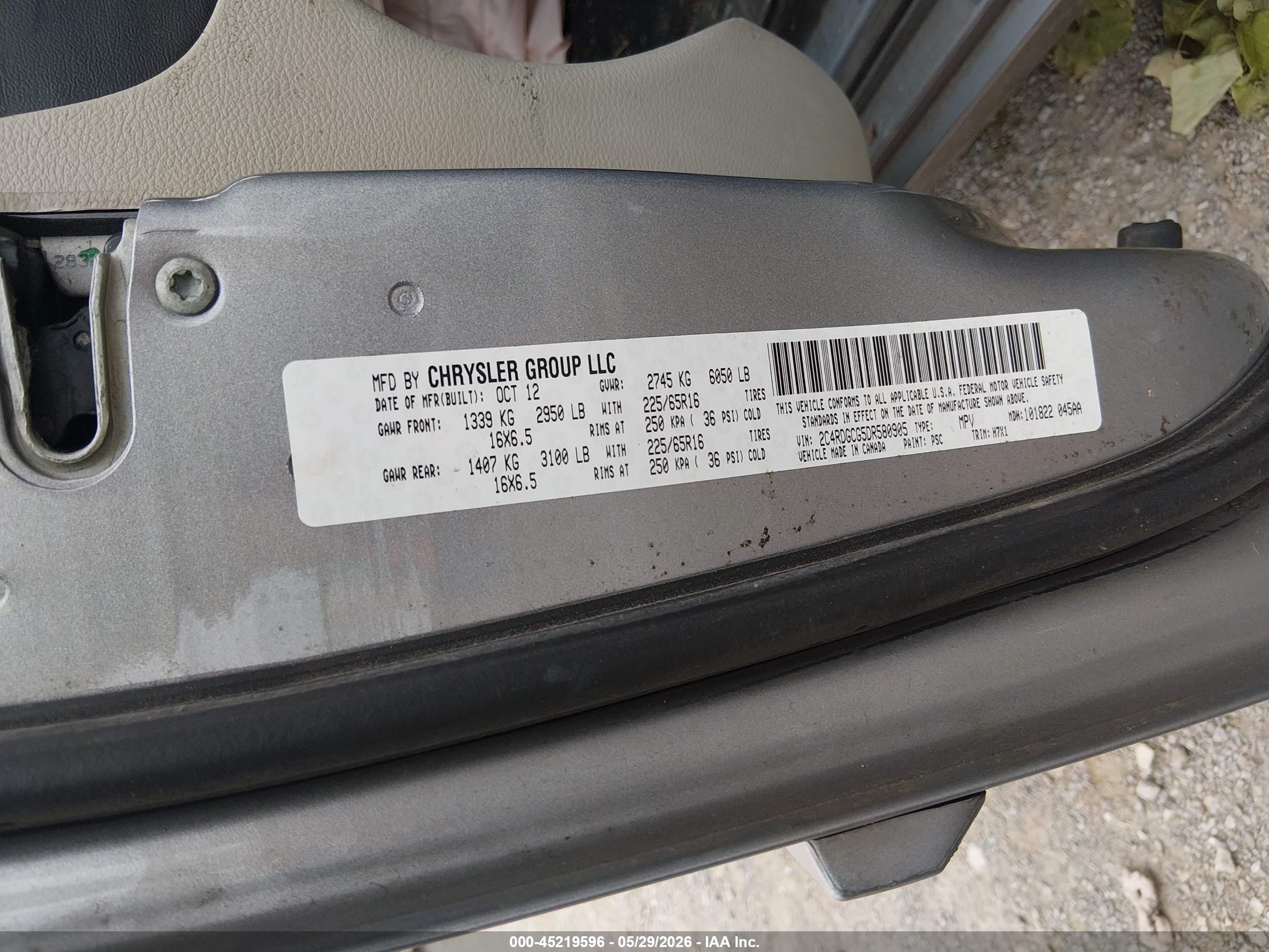 2013 Dodge Grand Caravan Sxt Silver vin: 2C4RDGCG5DR580905