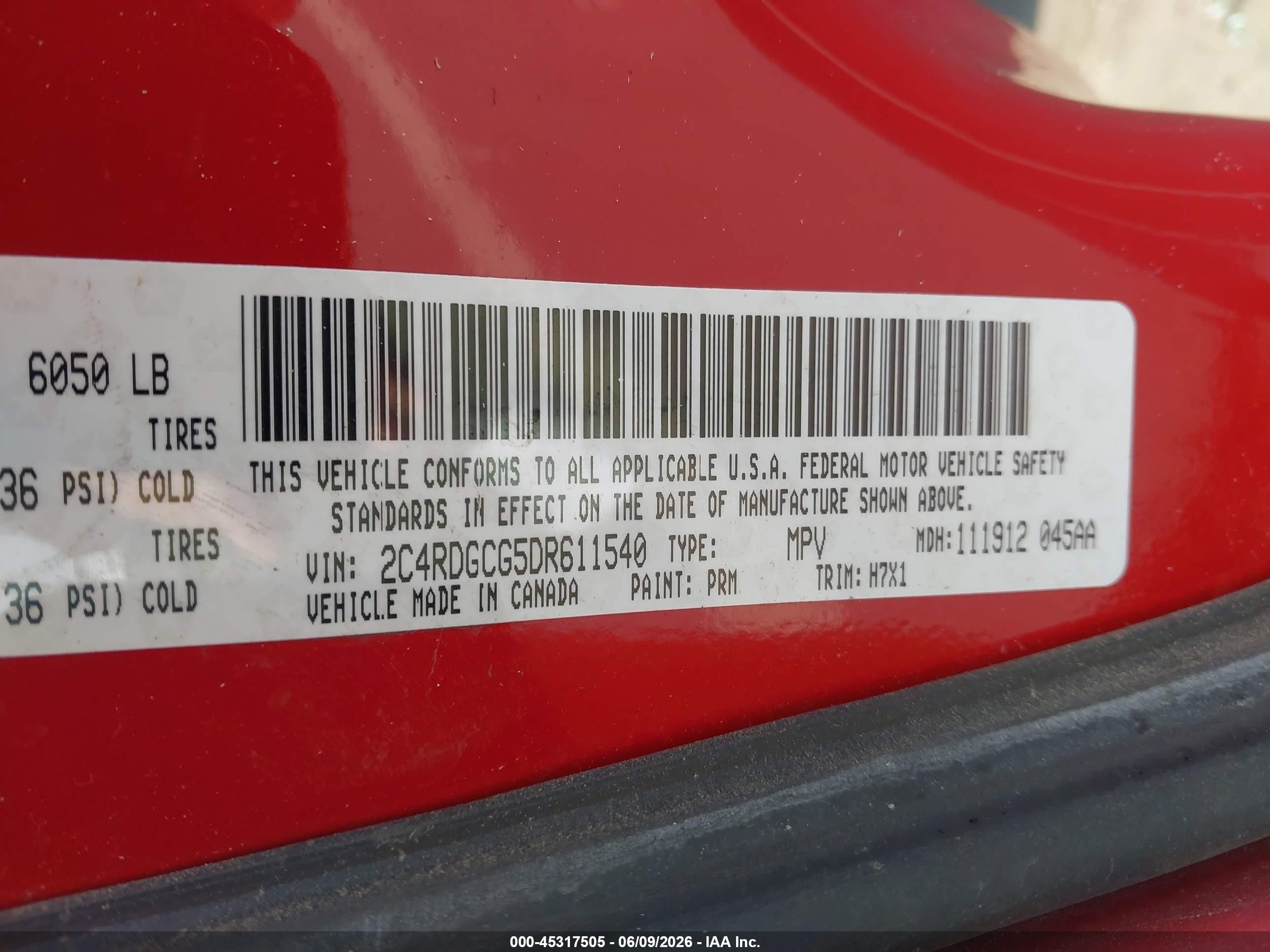2013 Dodge Grand Caravan Sxt Red vin: 2C4RDGCG5DR611540