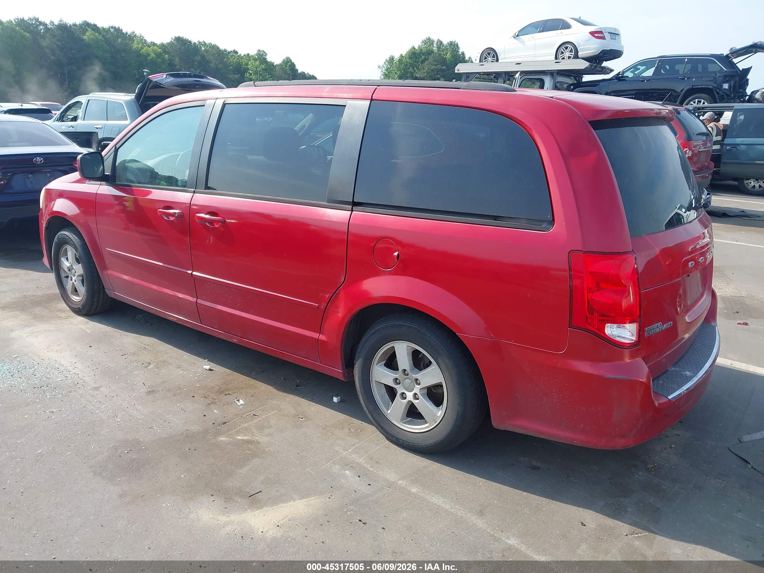 2013 Dodge Grand Caravan Sxt Red vin: 2C4RDGCG5DR611540