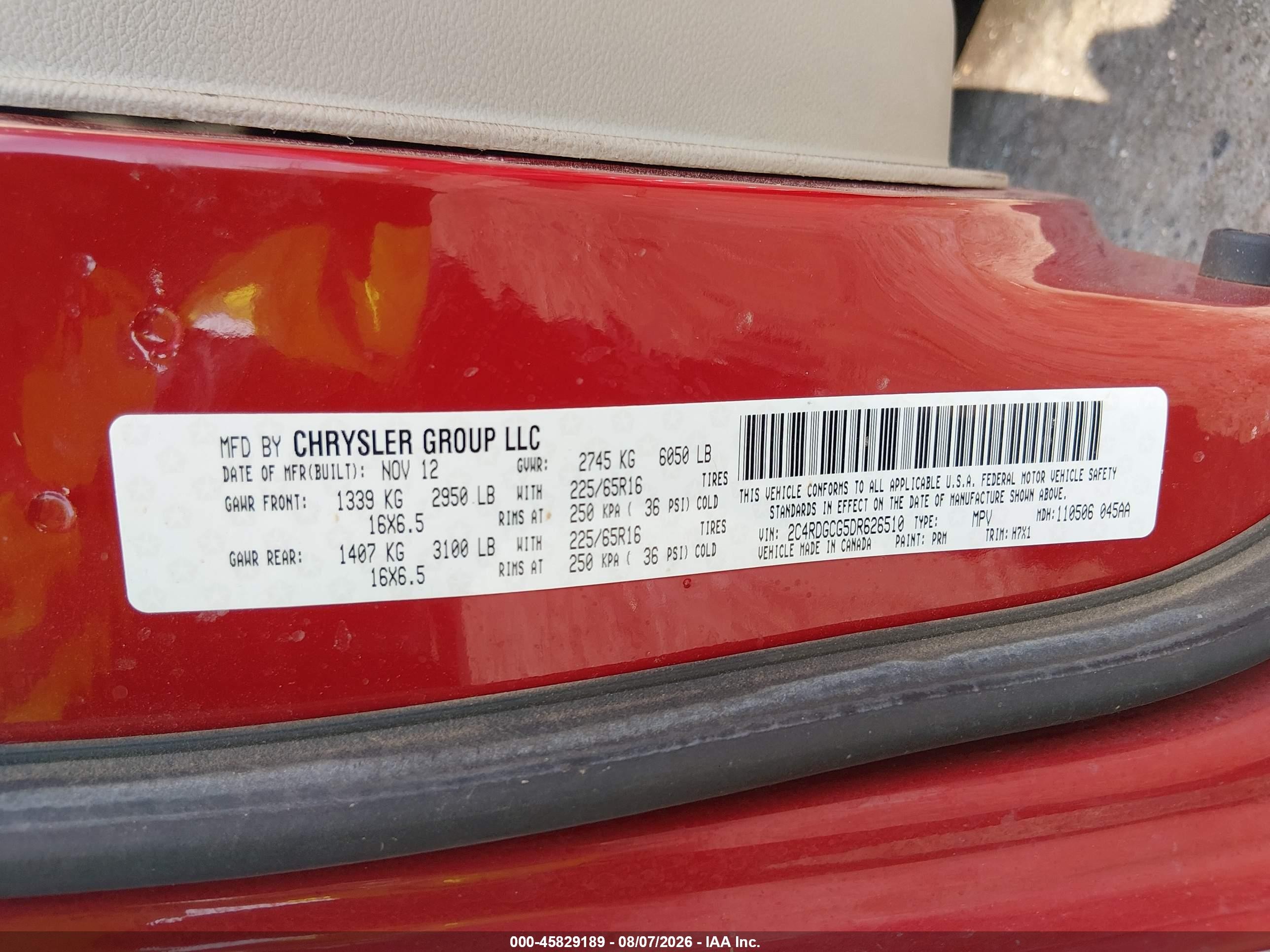 2013 Dodge Grand Caravan Sxt Red vin: 2C4RDGCG5DR626510