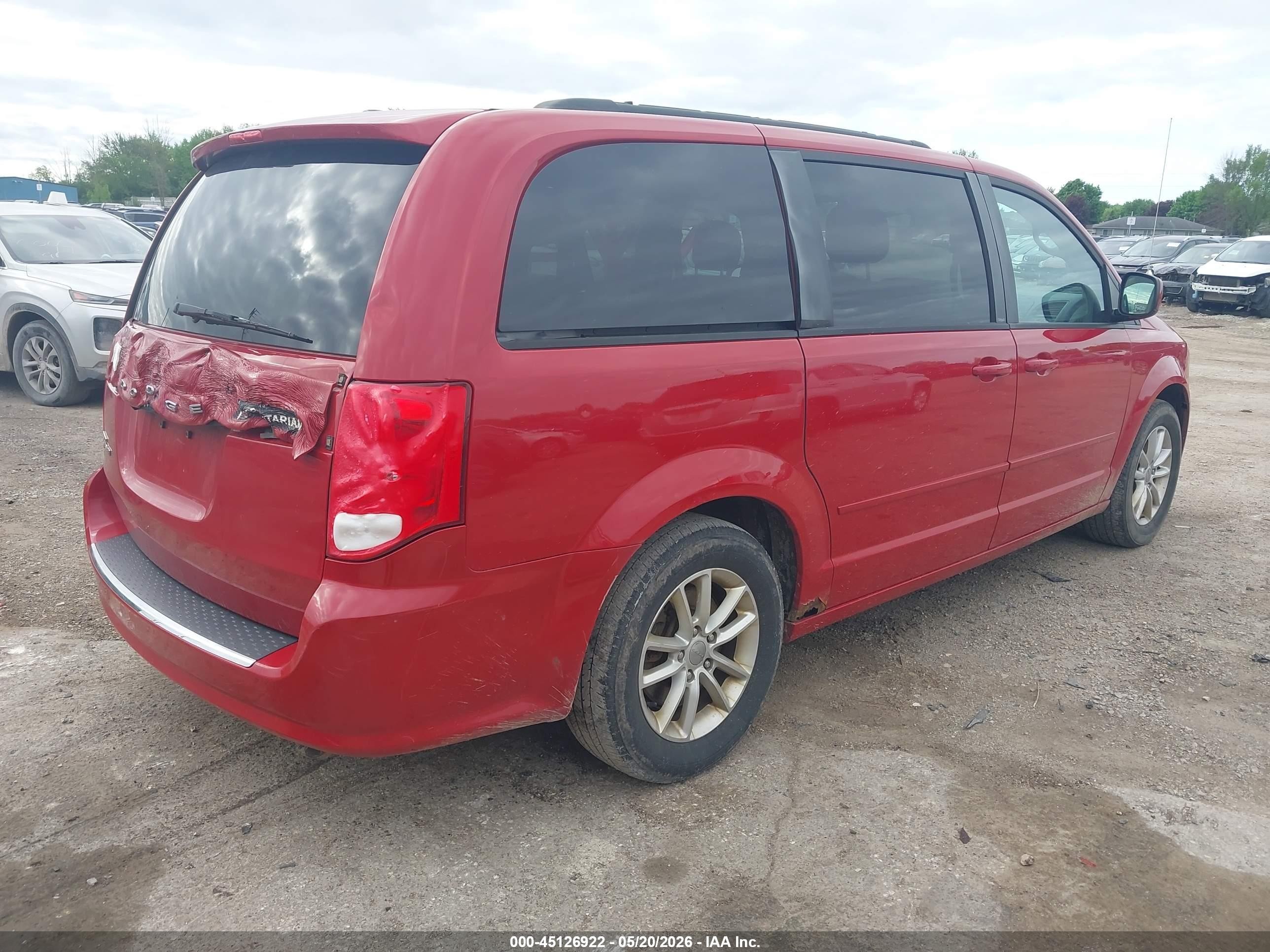 2013 Dodge Grand Caravan Sxt Red vin: 2C4RDGCG5DR643792