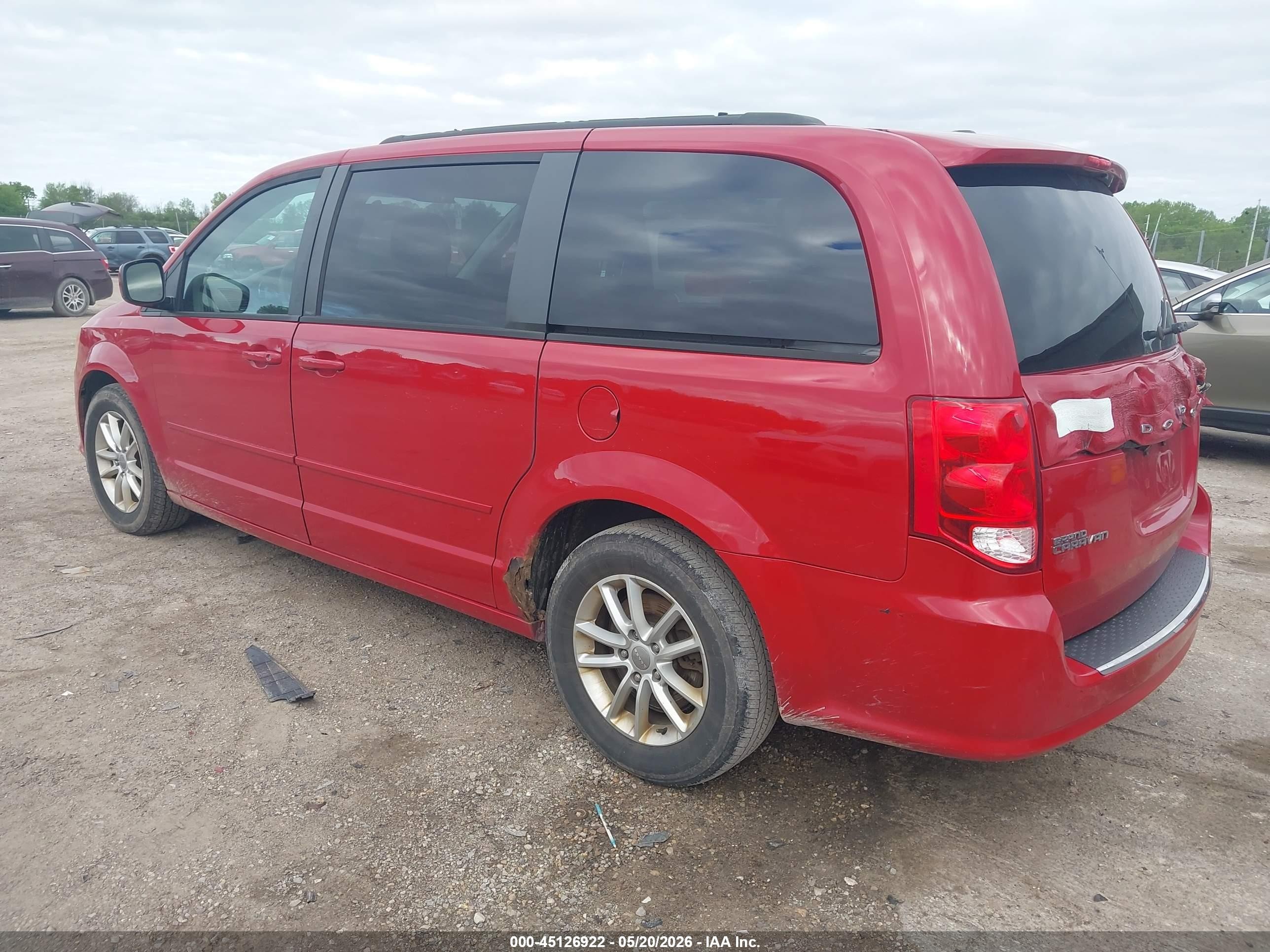 2013 Dodge Grand Caravan Sxt Red vin: 2C4RDGCG5DR643792