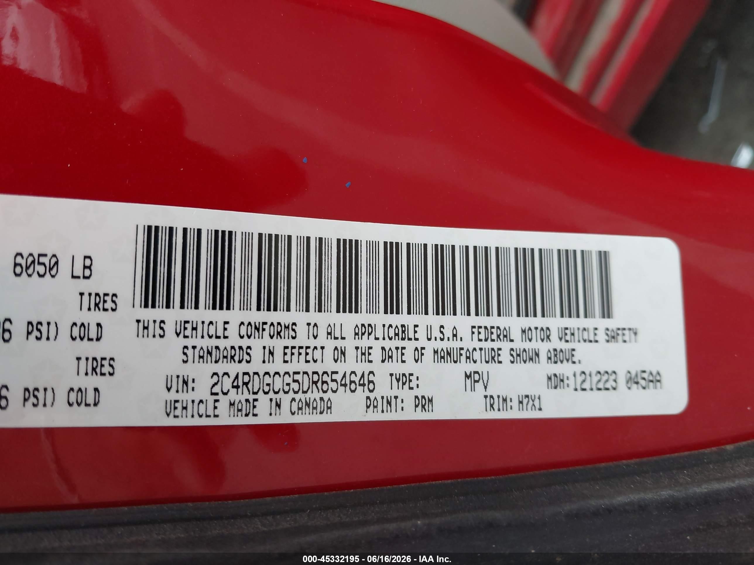 2013 Dodge Grand Caravan Sxt Red vin: 2C4RDGCG5DR654646