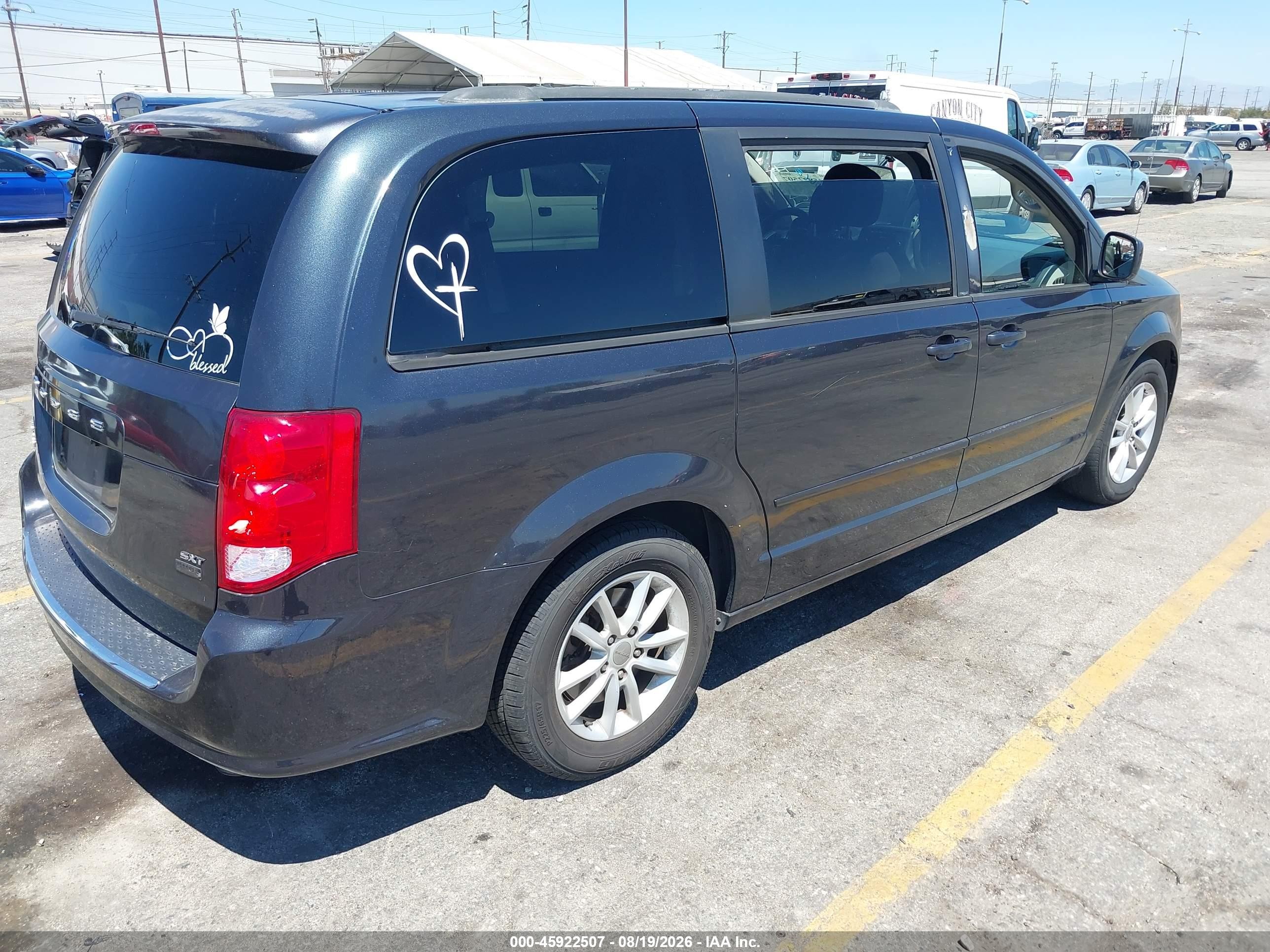 2014 Dodge Grand Caravan Sxt Blue vin: 2C4RDGCG5ER213987
