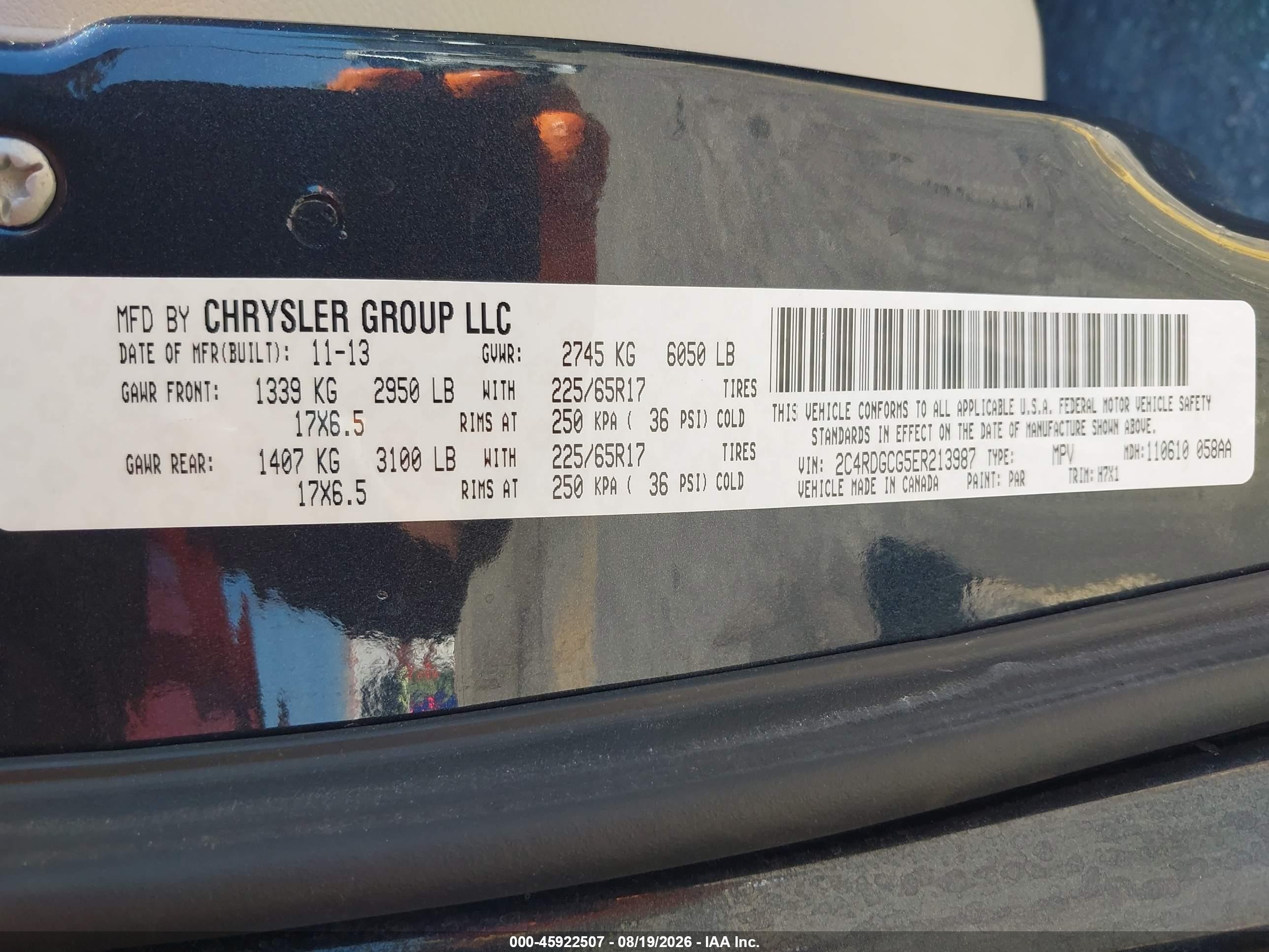 2014 Dodge Grand Caravan Sxt Blue vin: 2C4RDGCG5ER213987