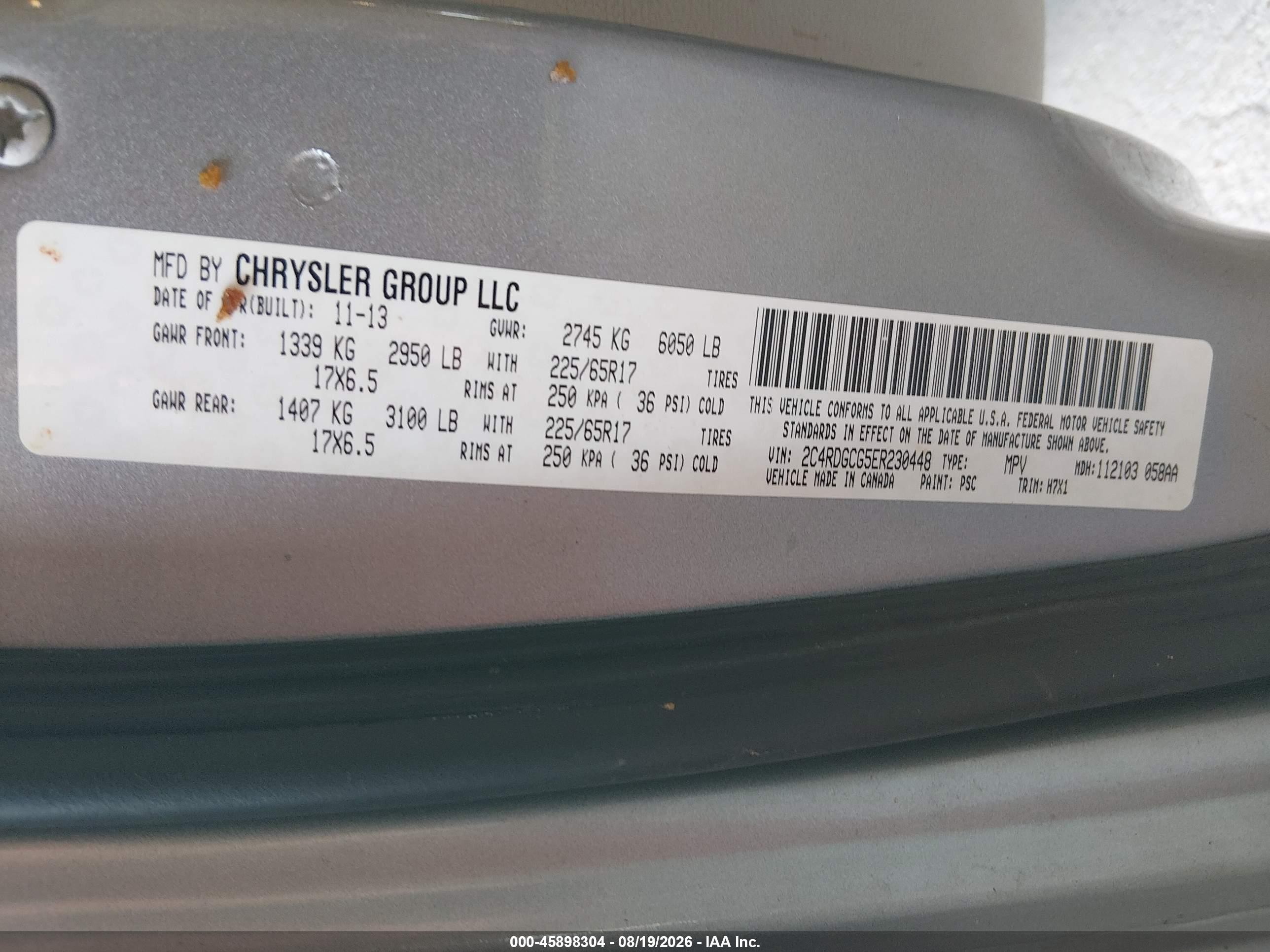 2014 Dodge Grand Caravan Sxt Серебряный vin: 2C4RDGCG5ER230448