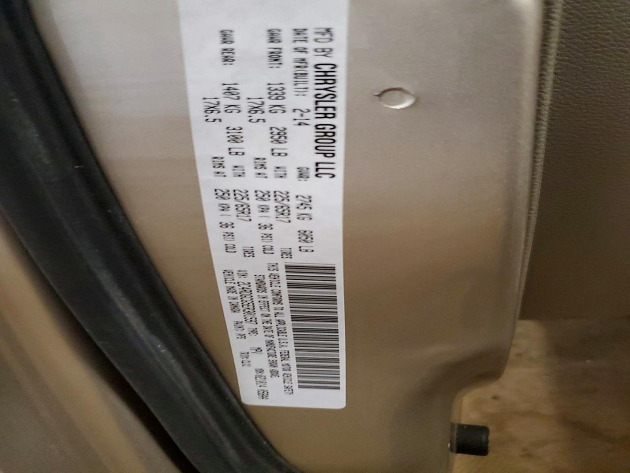 2014 Dodge Grand Caravan Sxt Cream vin: 2C4RDGCG5ER301597