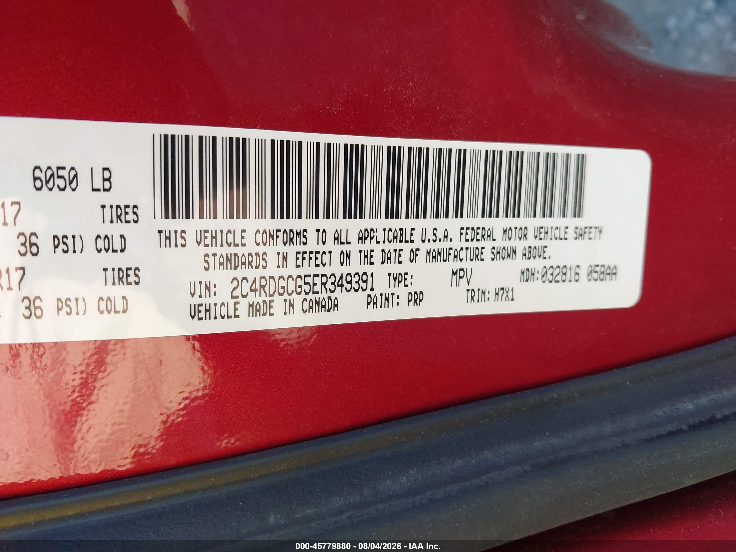 2014 Dodge Grand Caravan Sxt Red vin: 2C4RDGCG5ER349391