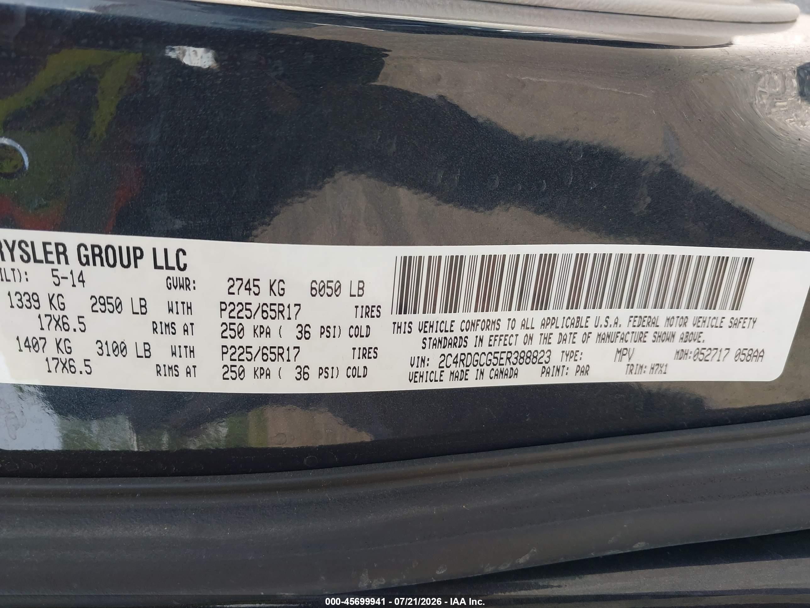 2014 Dodge Grand Caravan Sxt Blue vin: 2C4RDGCG5ER388823