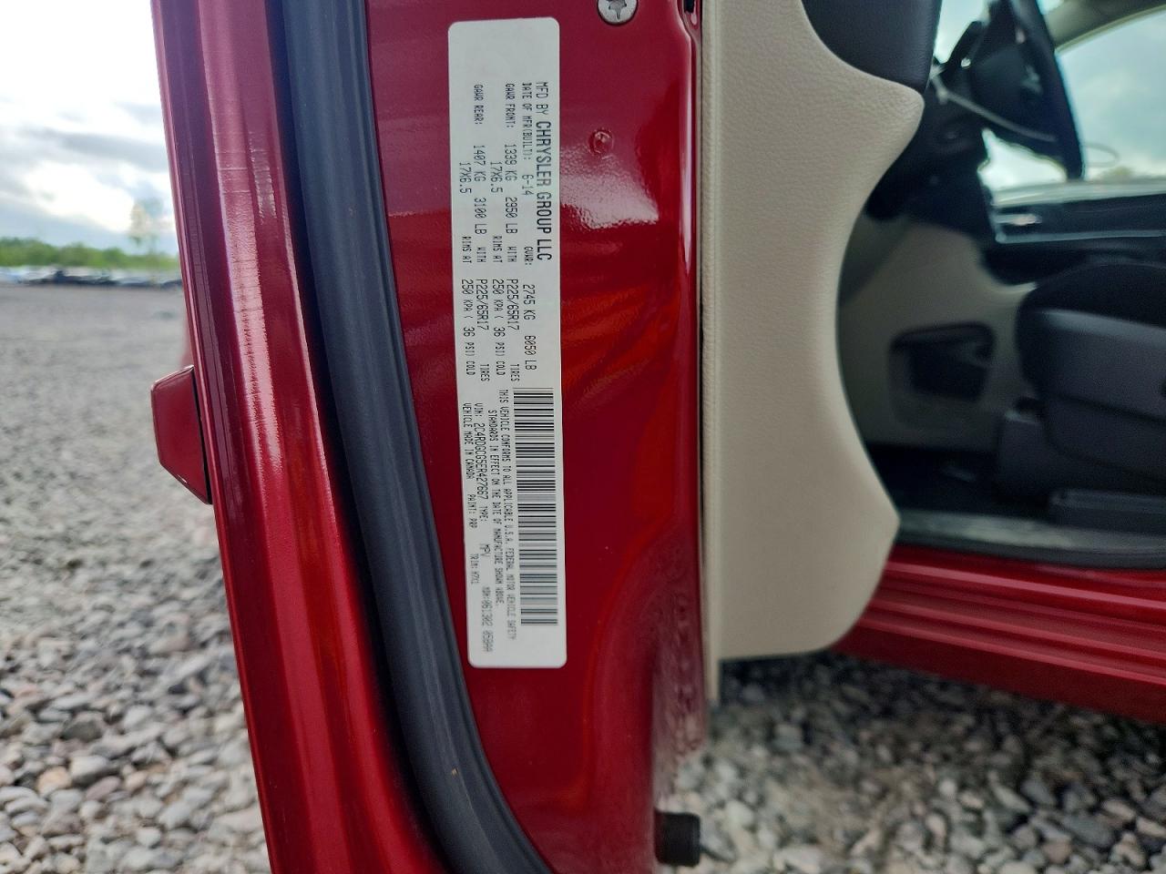 2014 Dodge Grand Caravan Sxt Burgundy vin: 2C4RDGCG5ER427667